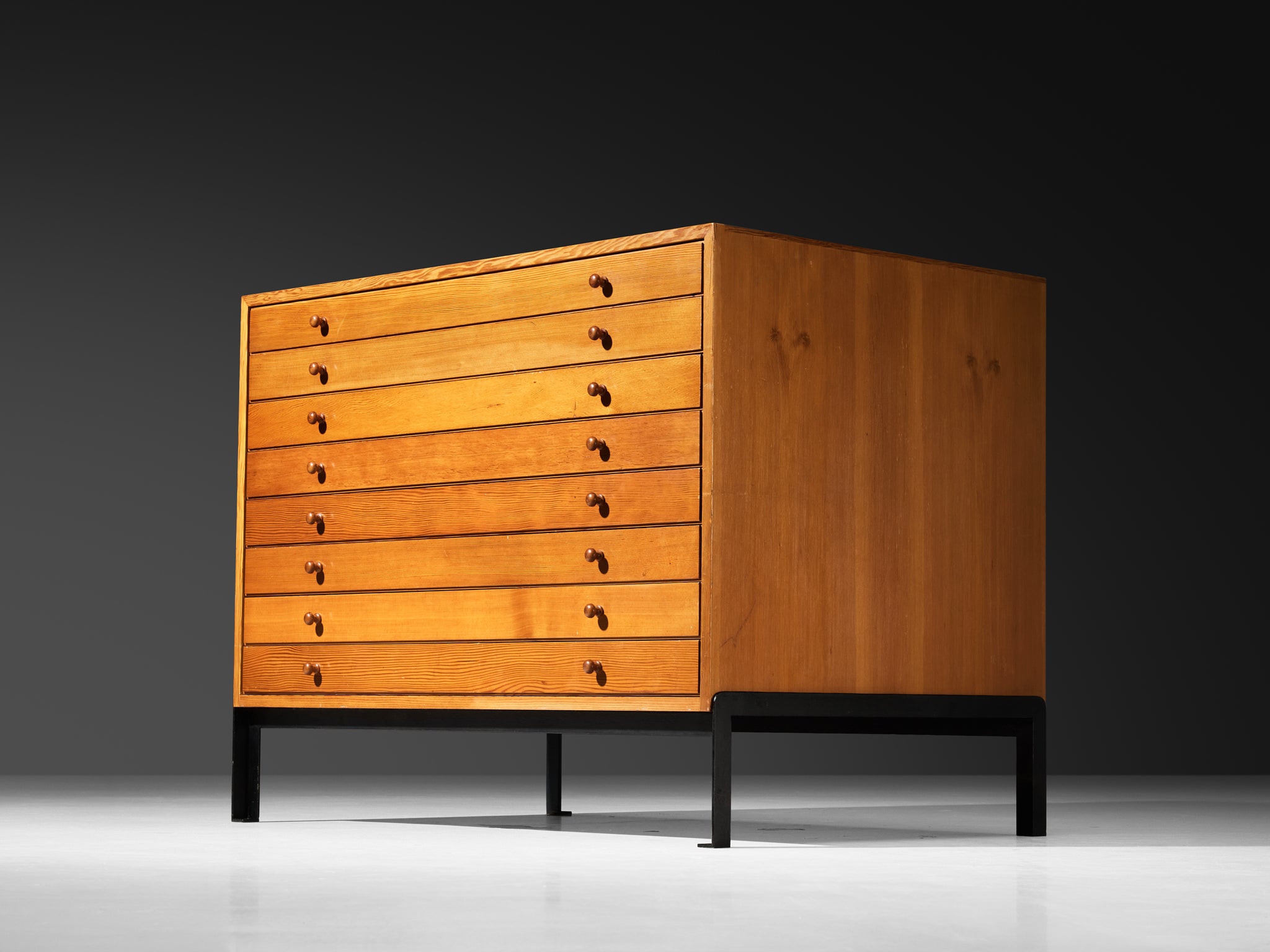 Rare Jørgen Magnussen for Peder Pedersen Chest of Drawers in Pine and Iron