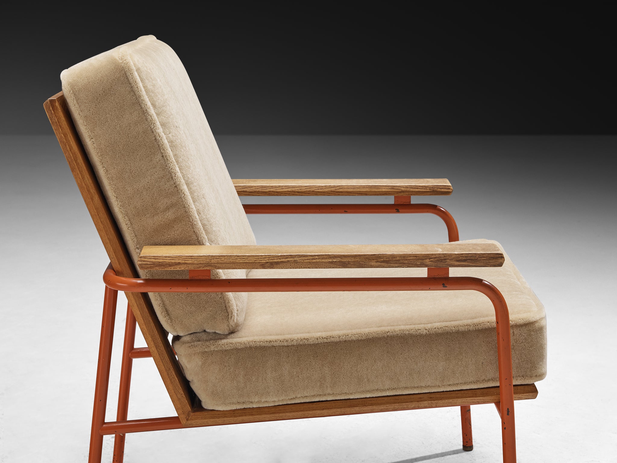 Rare Jørgen Magnussen for Peder Pedersen Pair of Lounge Chairs in Beige Mohair by Pierre Frey Seating Morentz