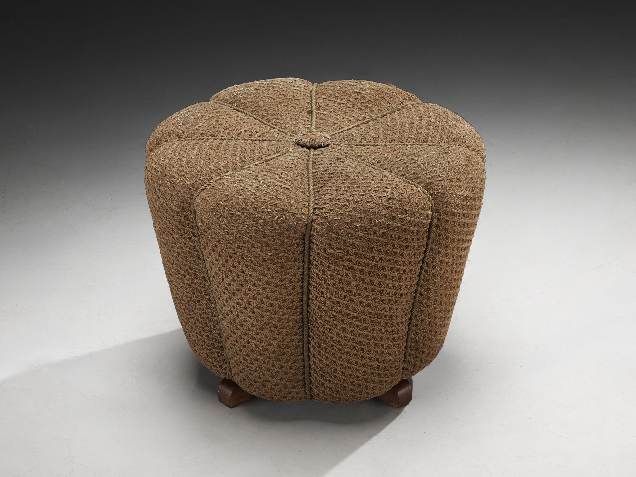 Jindrich Halabala Stool in Decorative Upholstery Seating Morentz