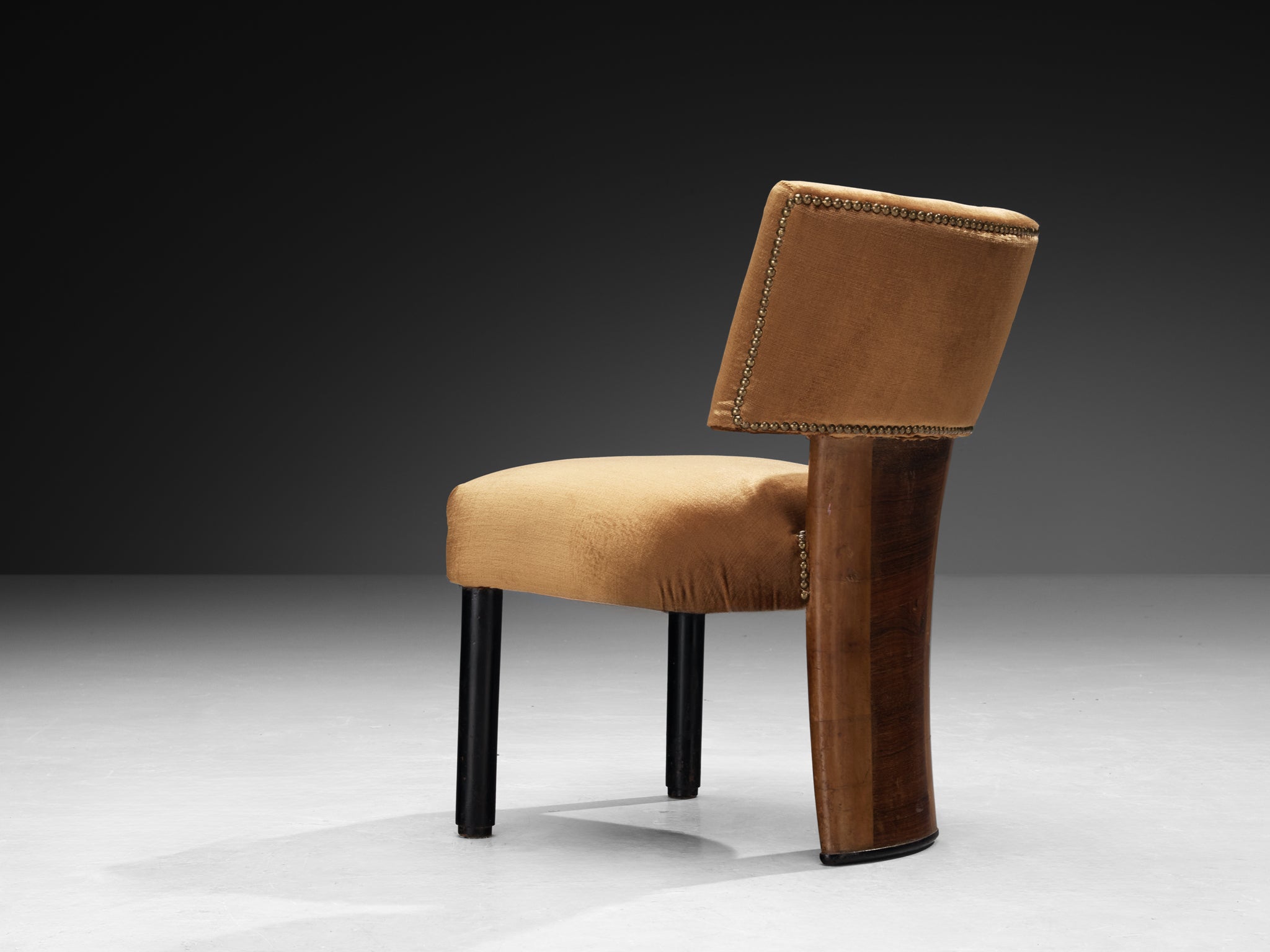 Ernesto Valabrega for Vittorio Valabrega Pair of Chairs in Walnut Seating Morentz