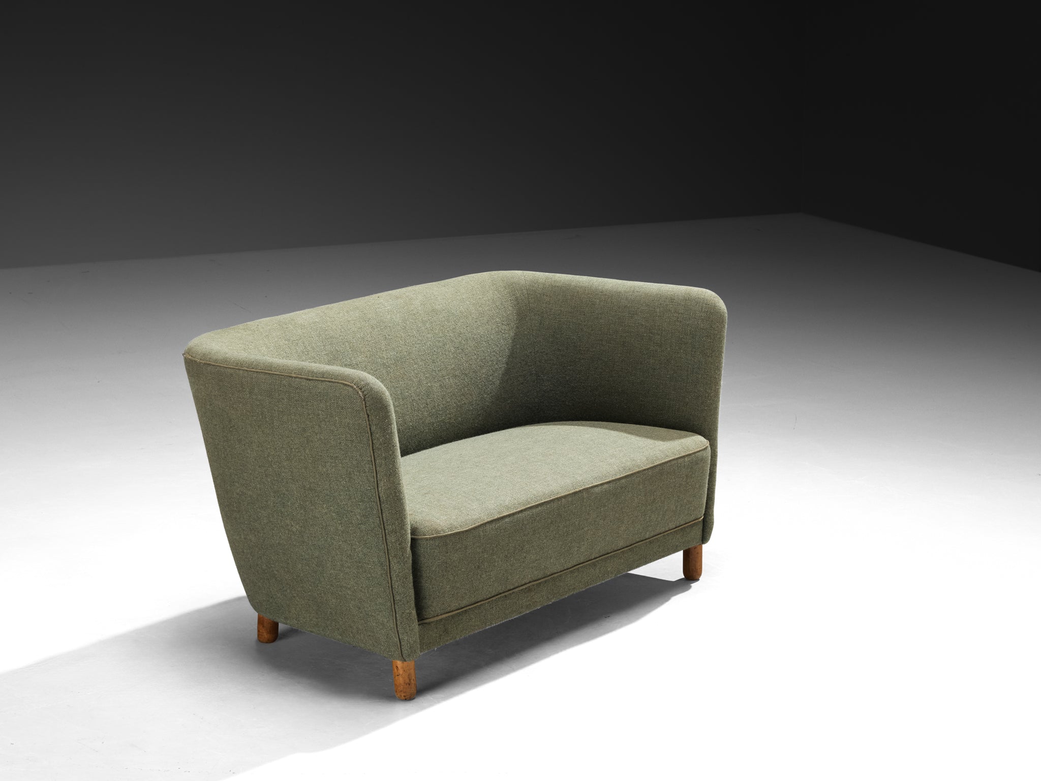 1950s Scandinavian Modern Sofa in Muted Green Wool Seating Morentz