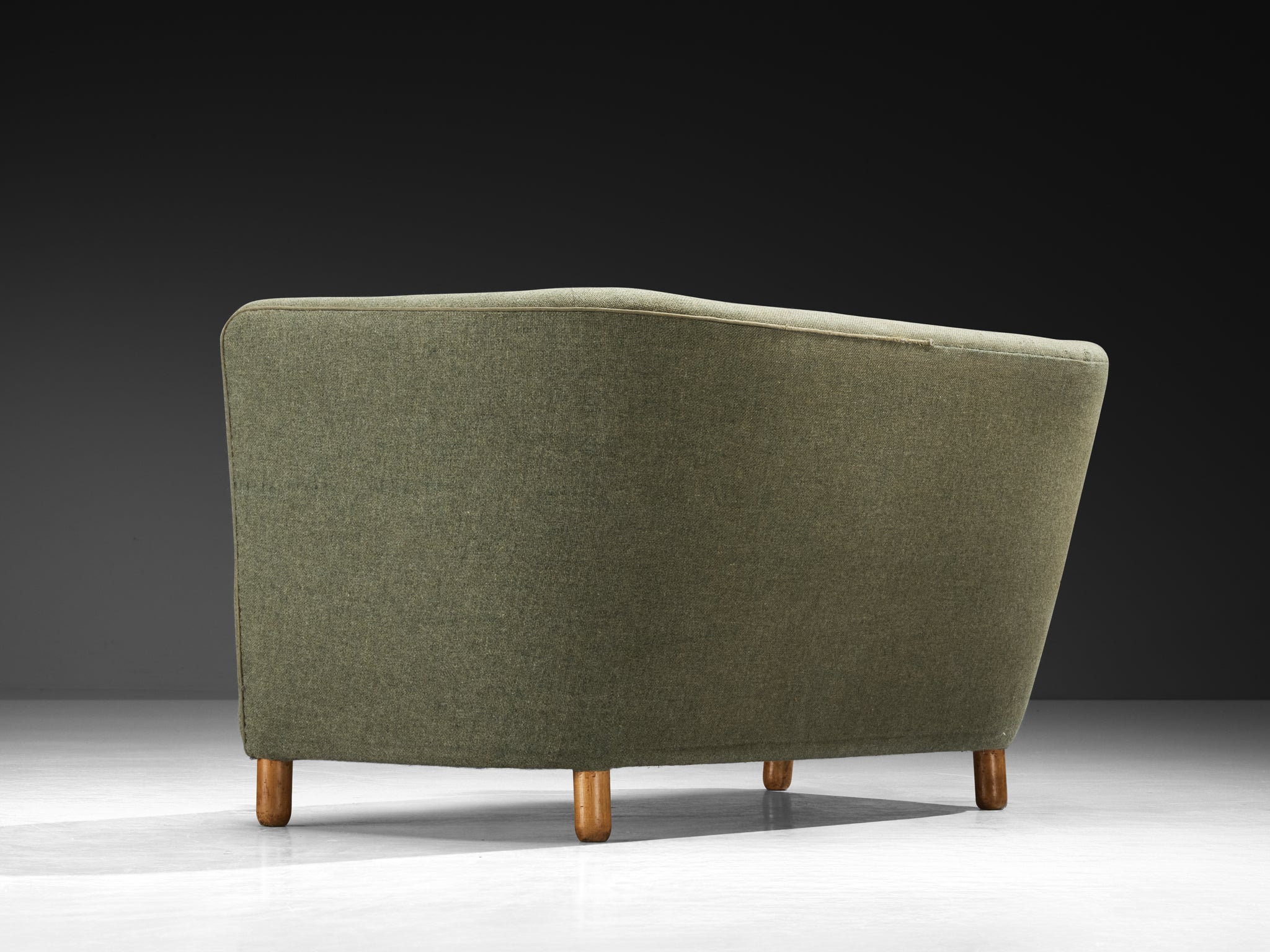 1950s Scandinavian Modern Sofa in Muted Green Wool Seating Morentz