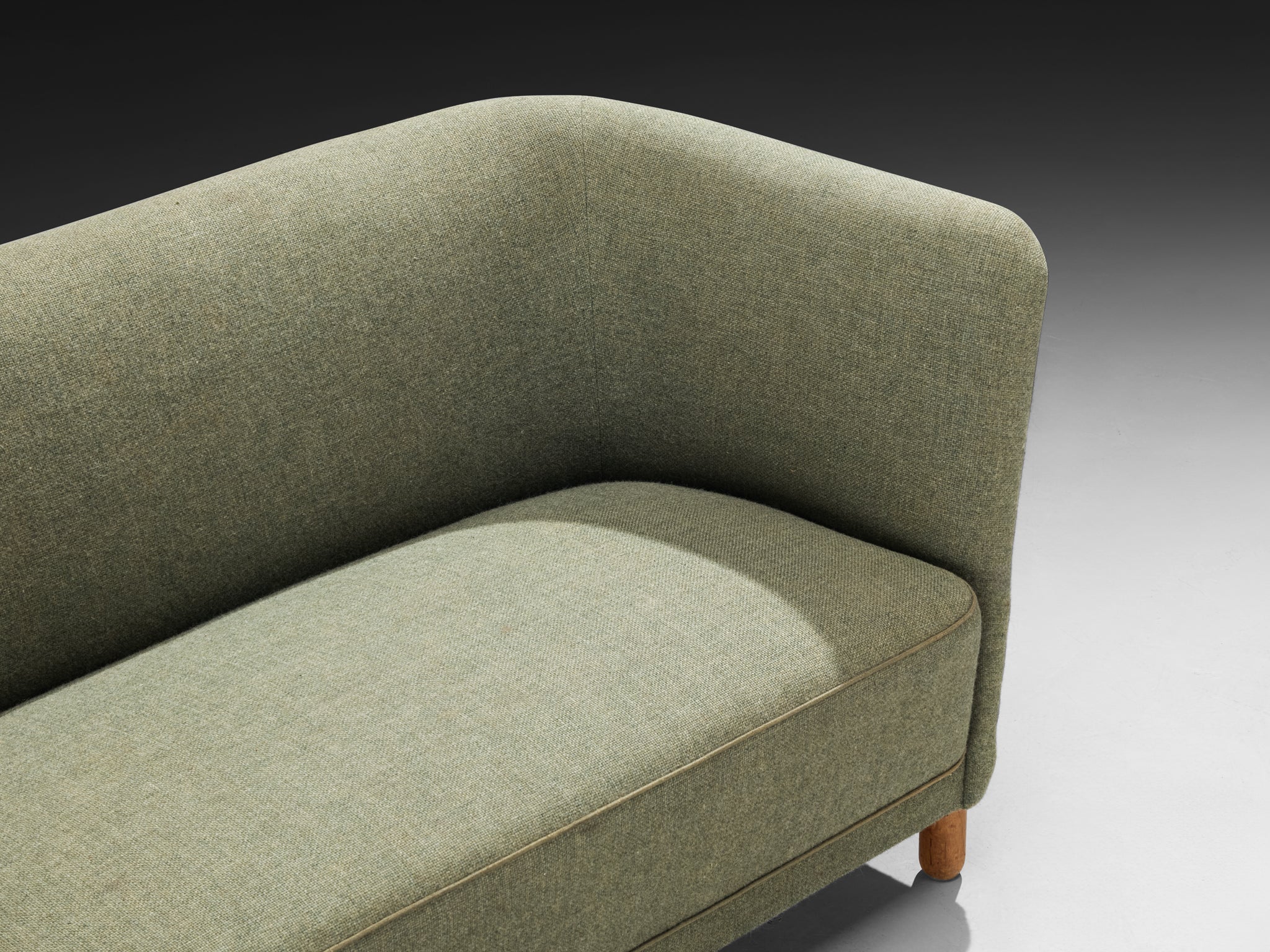 1950s Scandinavian Modern Sofa in Muted Green Wool Seating Morentz