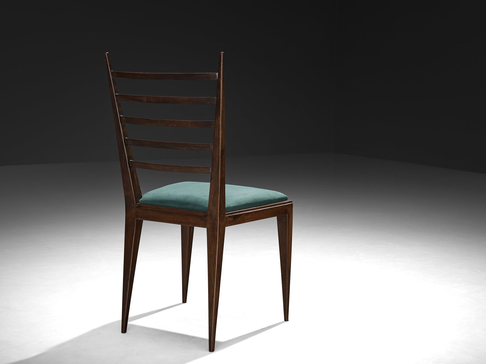 Italian Art Deco Chair in Walnut with Ladder Backrest Seating Morentz