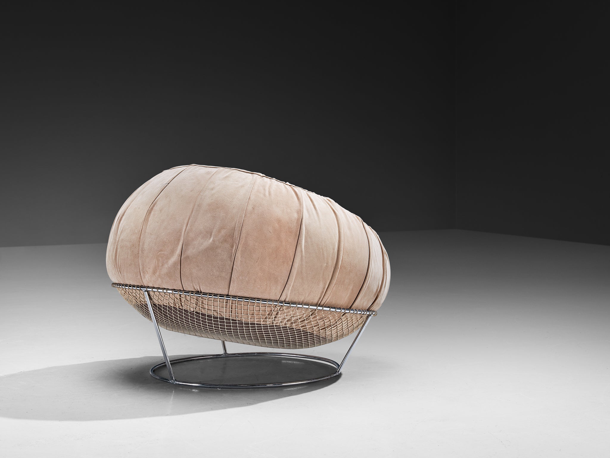 Percival Lafer 'MP 87' Lounge Chair in Beige Suede Seating Morentz