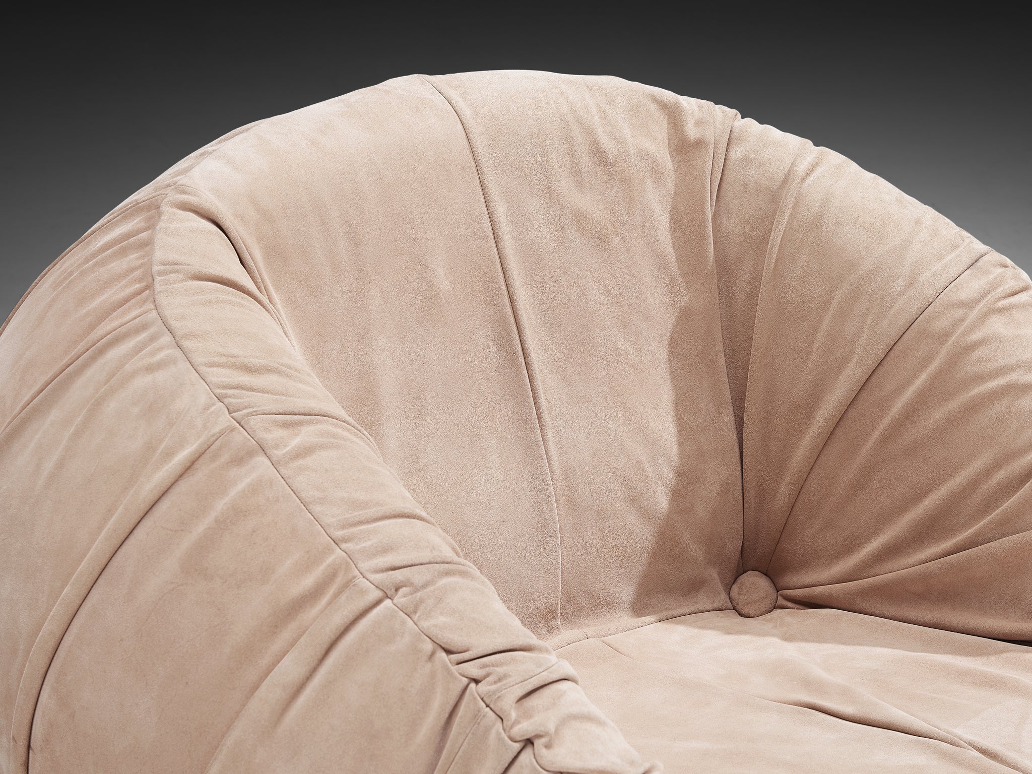 Percival Lafer 'MP 87' Lounge Chair in Beige Suede Seating Morentz