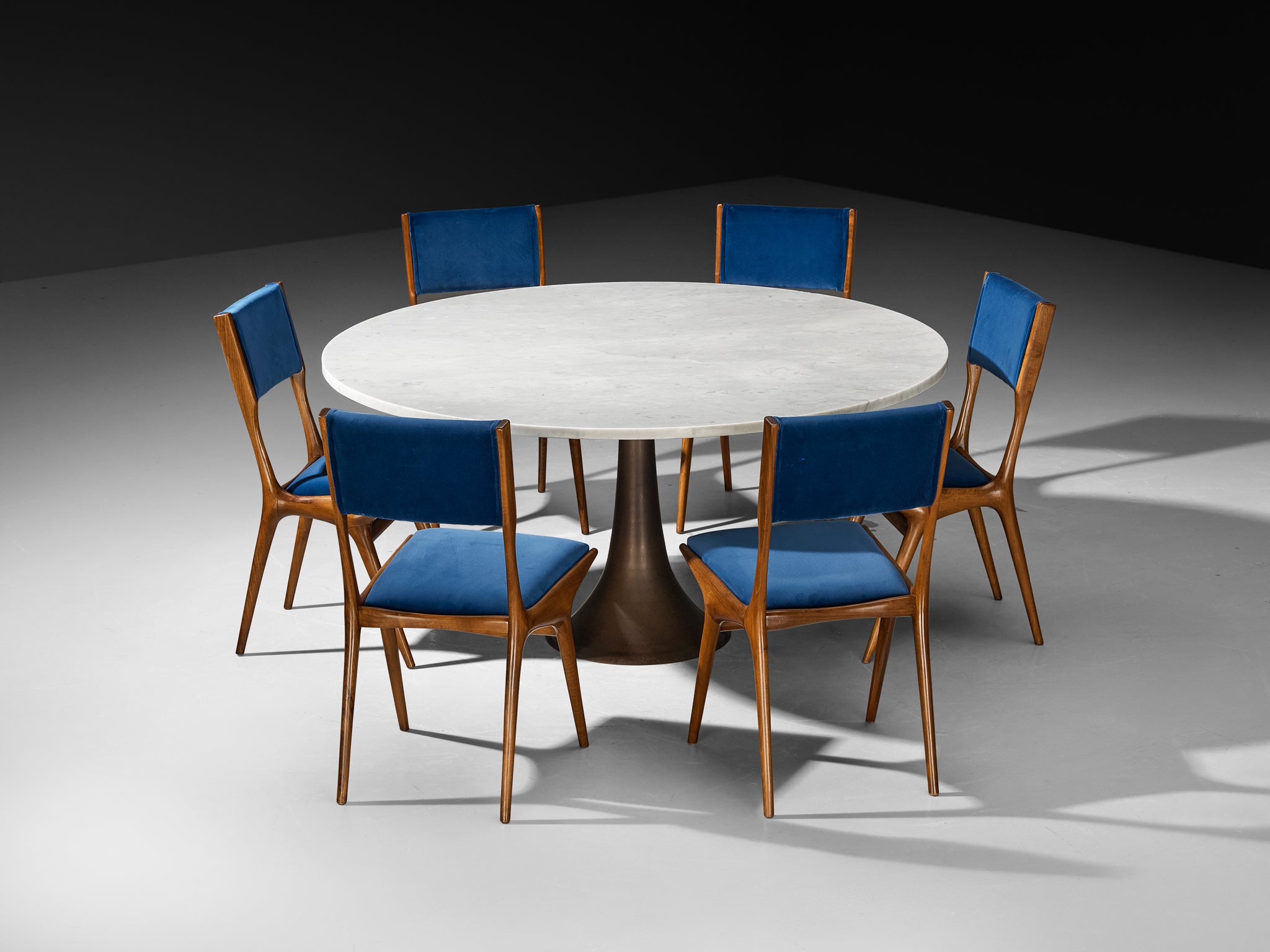 Angelo Mangiarotti for Bernini Sculptural Dining Table 302 in Marble and Bronze Tables Morentz