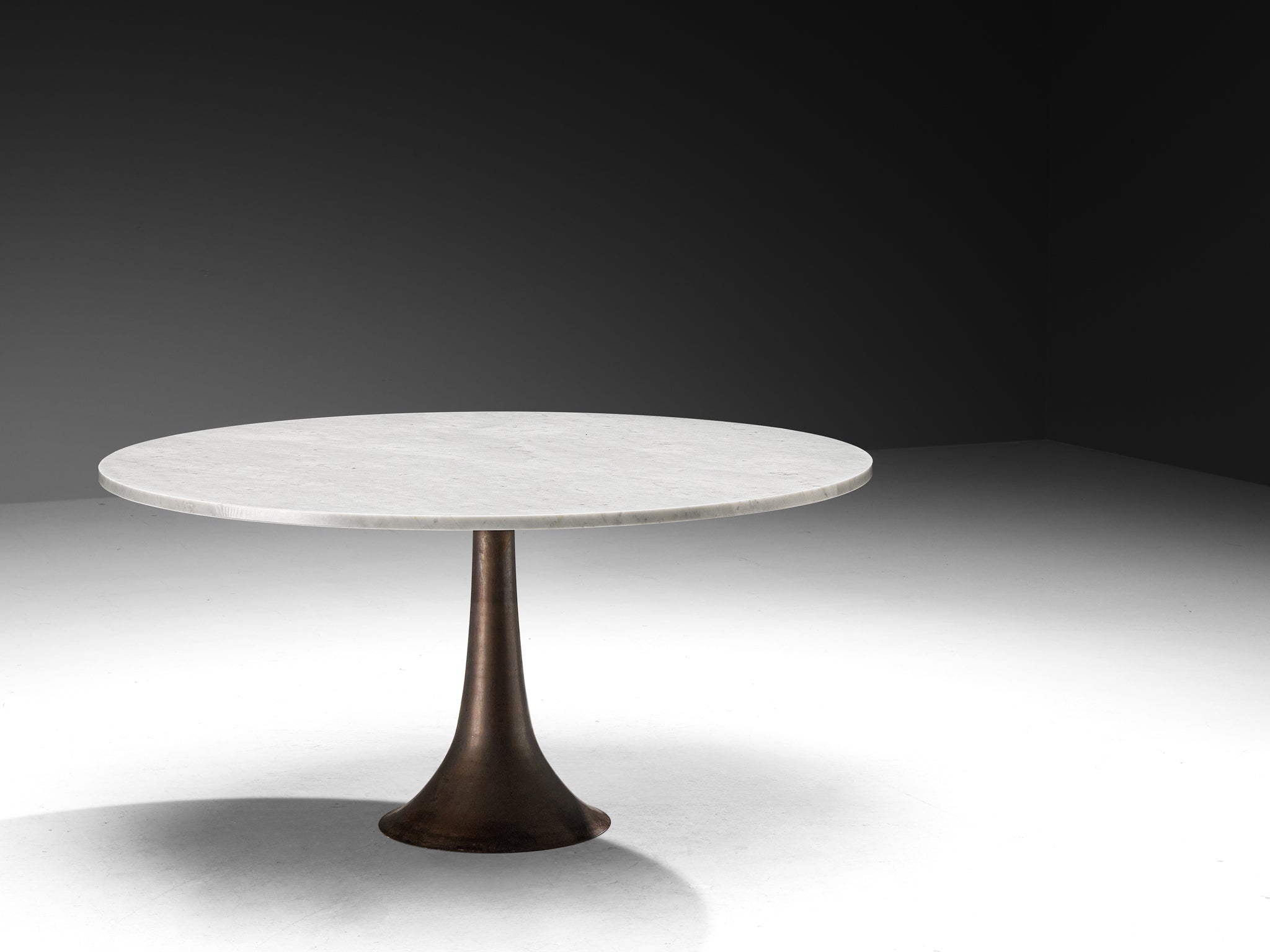 Angelo Mangiarotti for Bernini Sculptural Dining Table 302 in Marble and Bronze Tables Morentz