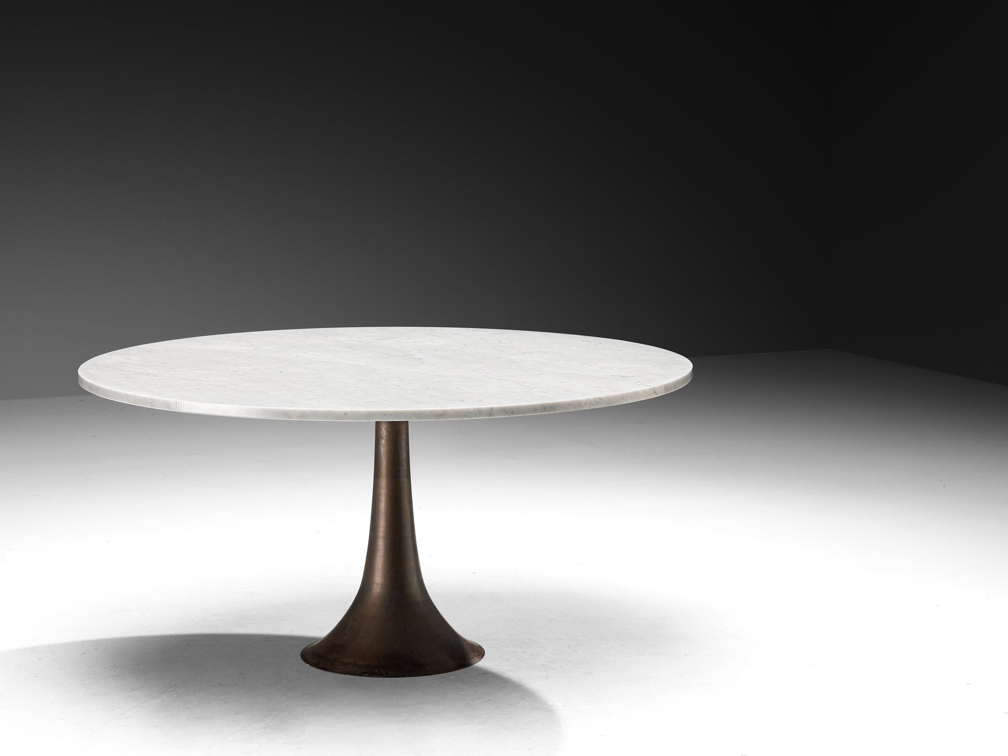 Dining Set with Giuseppe Rivadossi Chairs and Angelo Mangiarotti Dining Table in Marble and Bronze Tables Morentz