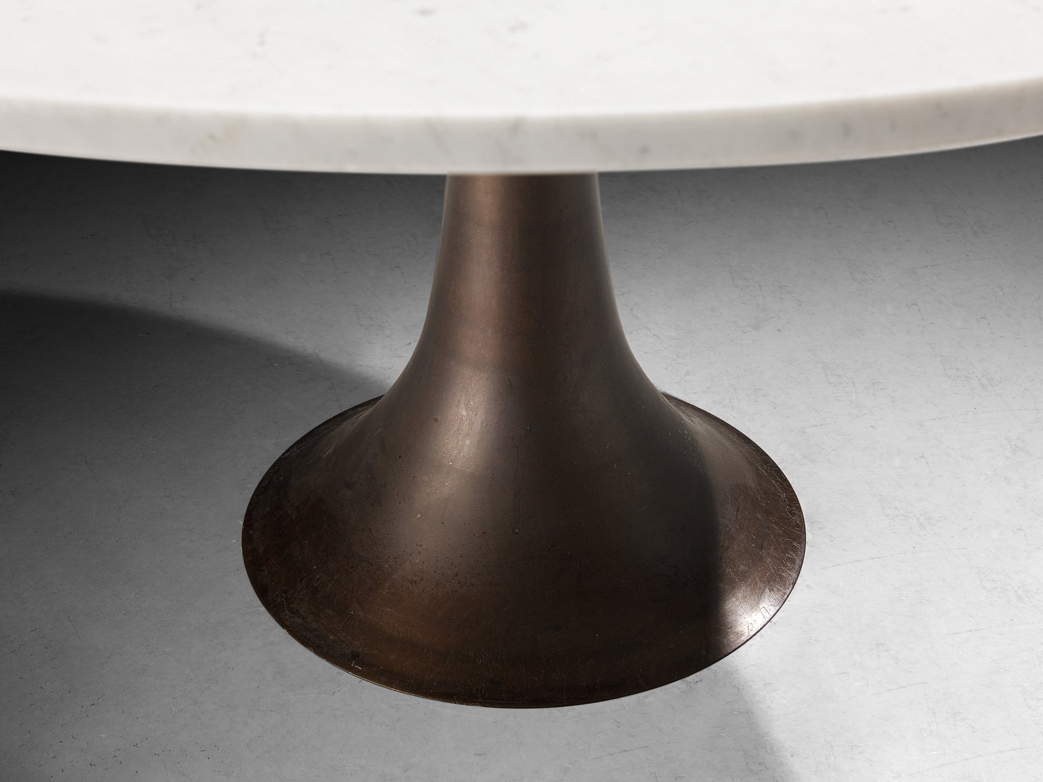 Angelo Mangiarotti for Bernini Sculptural Dining Table 302 in Marble and Bronze Tables Morentz