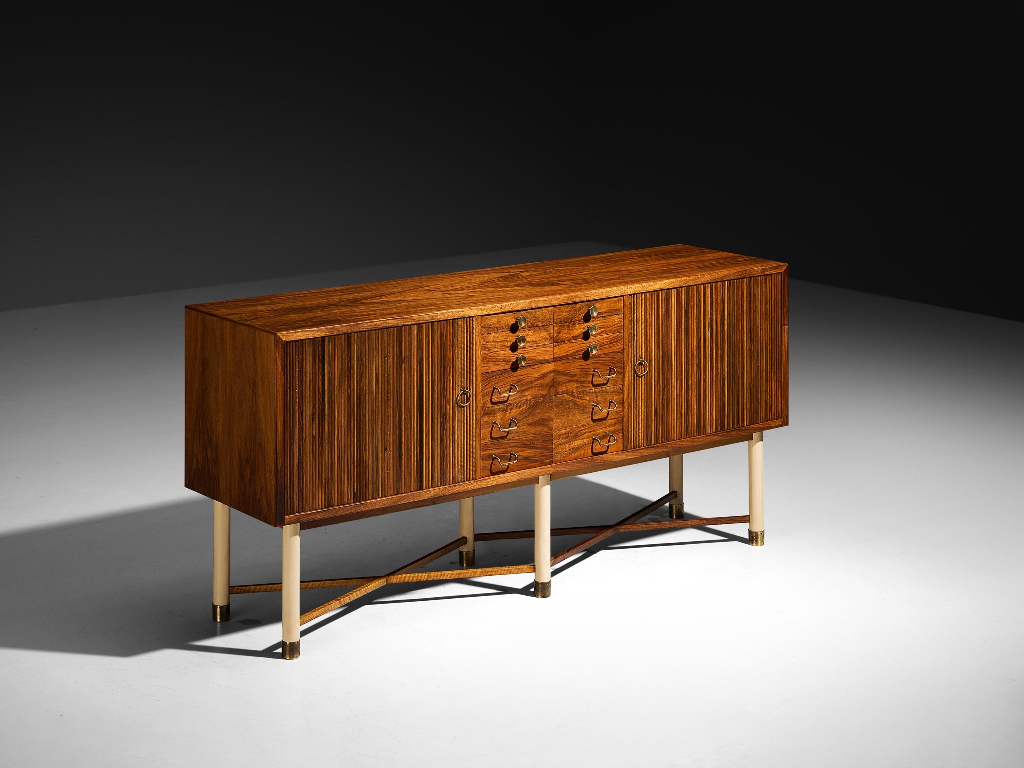 William Watting Sideboard in Walnut with Elegant Tambour Doors tables Morentz