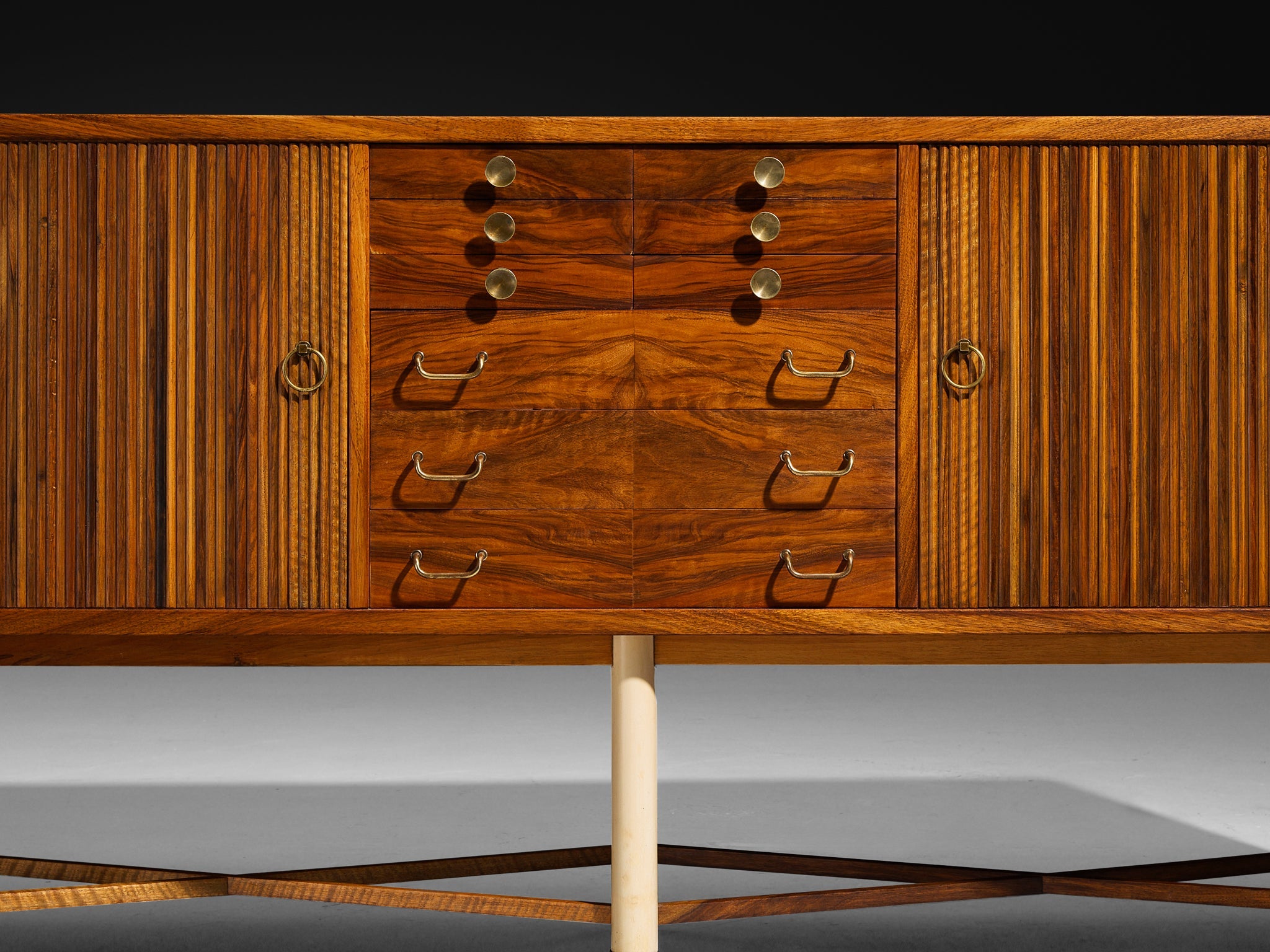 William Watting Sideboard in Walnut with Elegant Tambour Doors tables Morentz