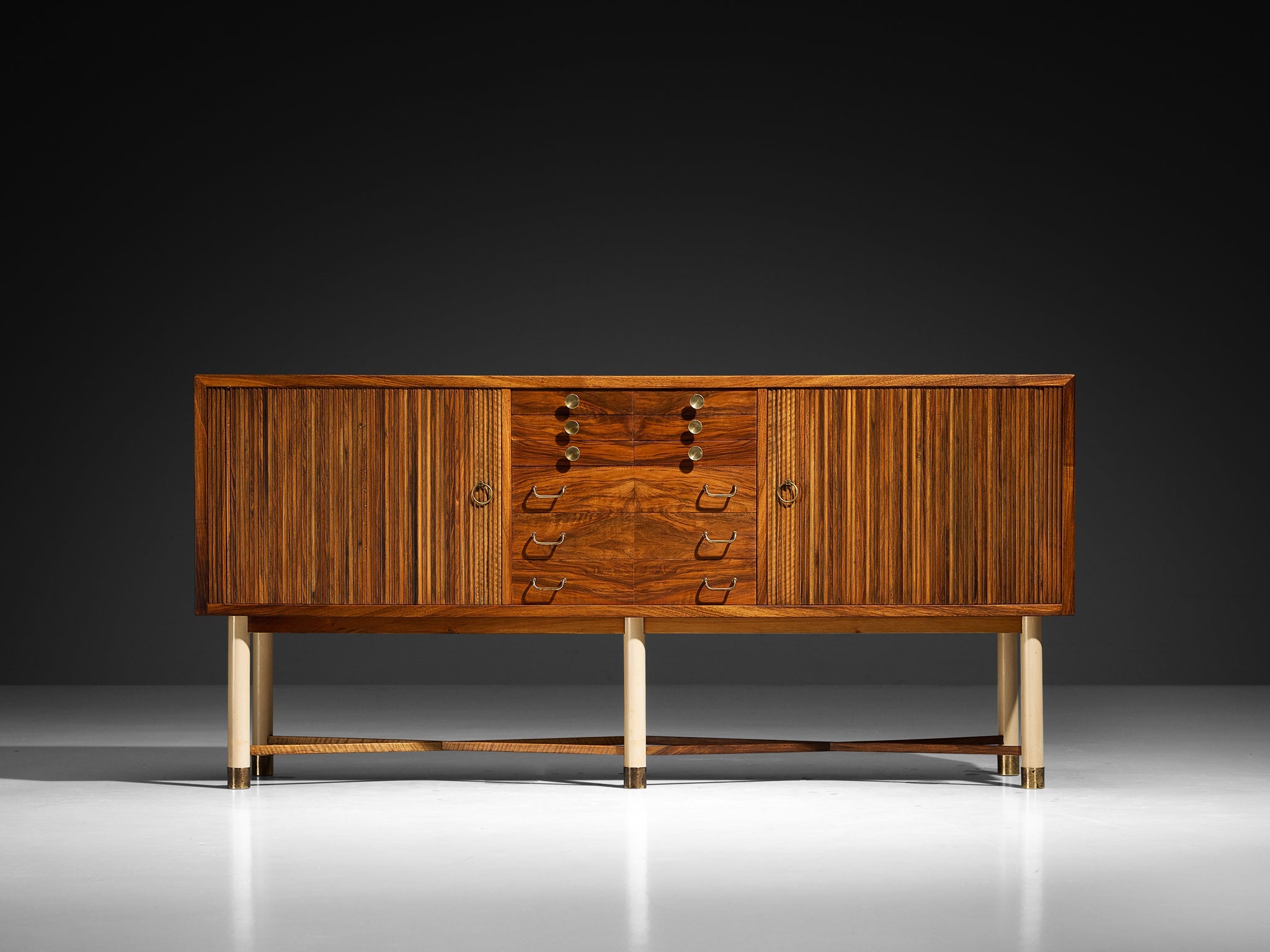 William Watting Sideboard in Walnut with Elegant Tambour Doors tables Morentz