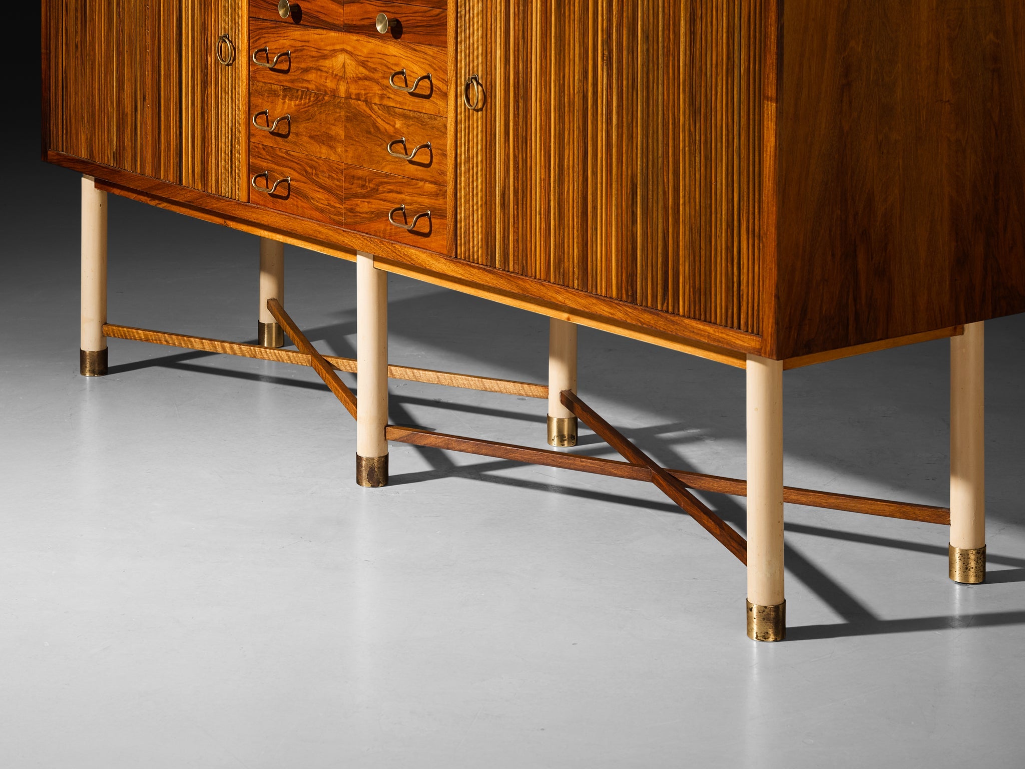William Watting Sideboard in Walnut with Elegant Tambour Doors tables Morentz