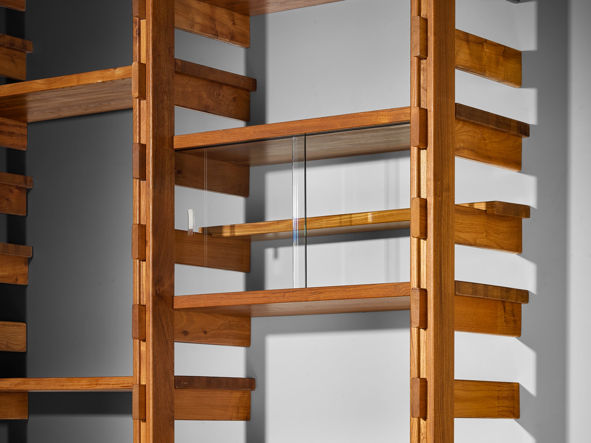 Galerie L'Orme Modular Wall Unit in Solid Elm Case pieces and storage cabinets Morentz