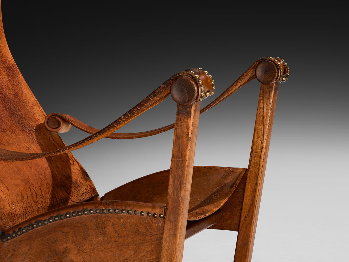Mogens Voltelen for Ivan Schlechter 'Copenhagen' Lounge Chair in Cognac Leather and Teak Seating Morentz