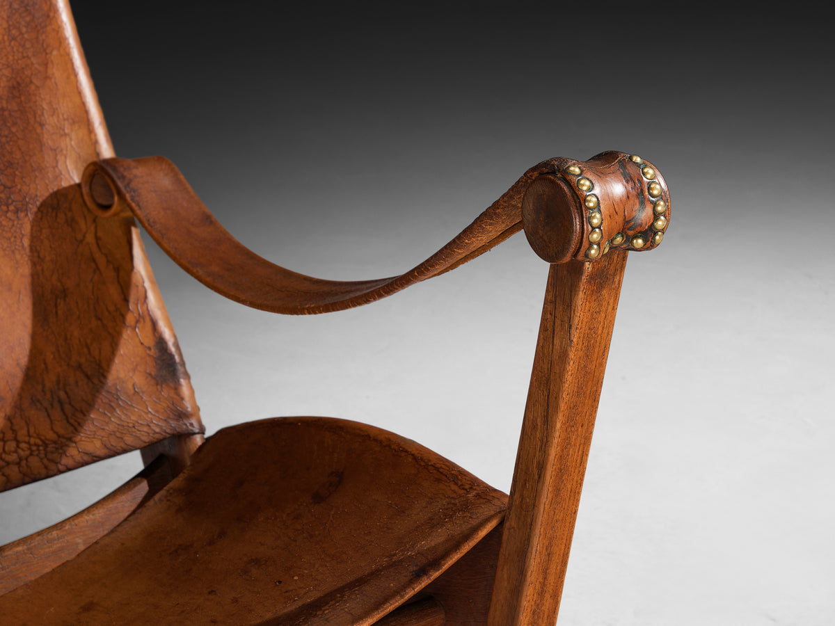 Mogens Voltelen for Ivan Schlechter 'Copenhagen' Lounge Chair in Cognac Leather and Teak Seating Morentz