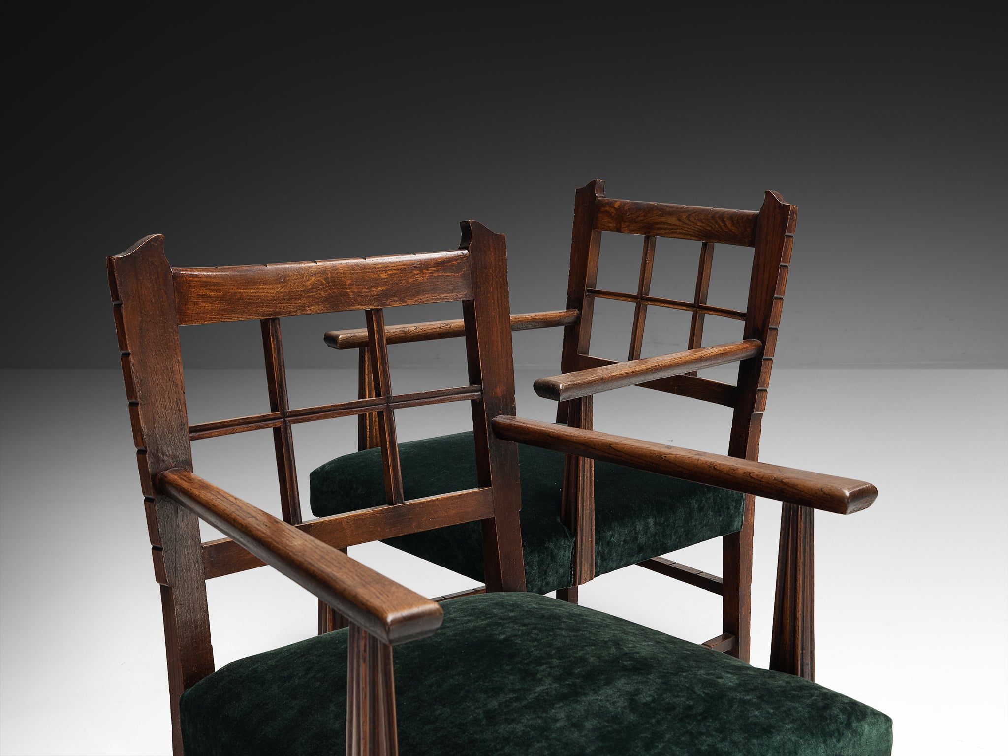 Ernesto Valabrega for Vittorio Valabrega Pair of Lounge Chairs in Pierre Frey Velvet Seating Morentz