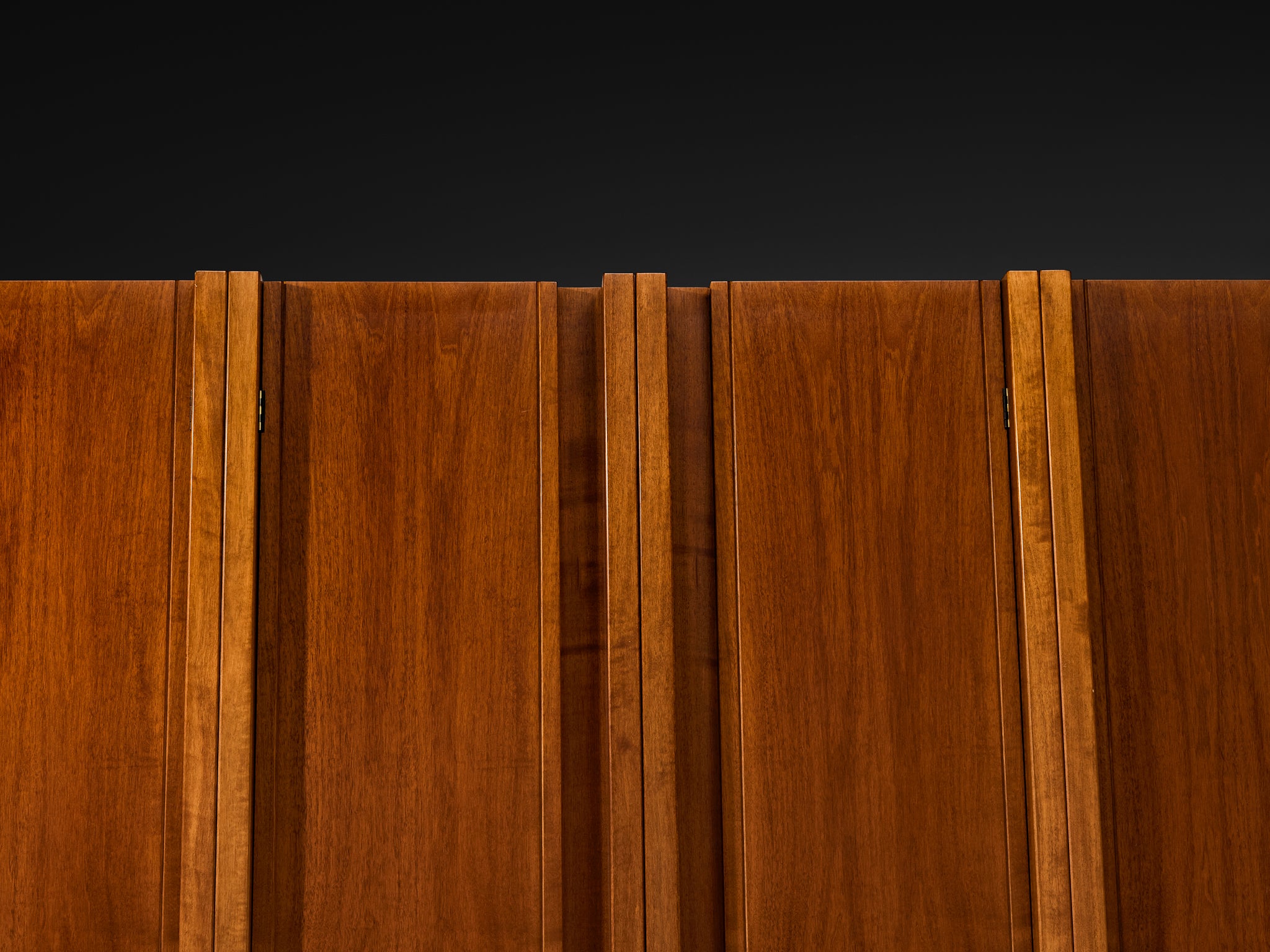 Italian Architectural Wall Unit in Walnut Case pieces and storage cabinets Morentz