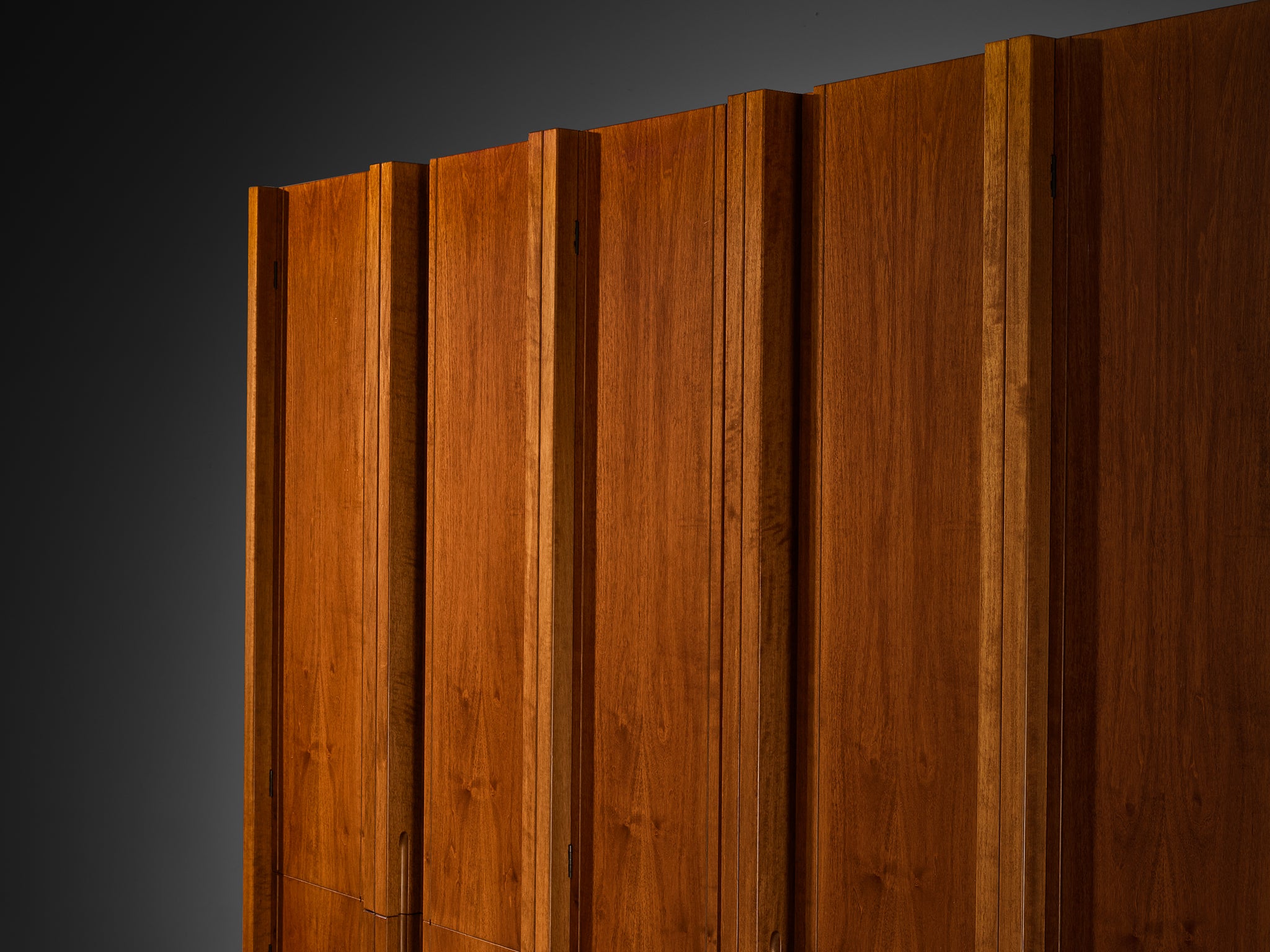 Italian Architectural Wall Unit in Walnut Case pieces and storage cabinets Morentz