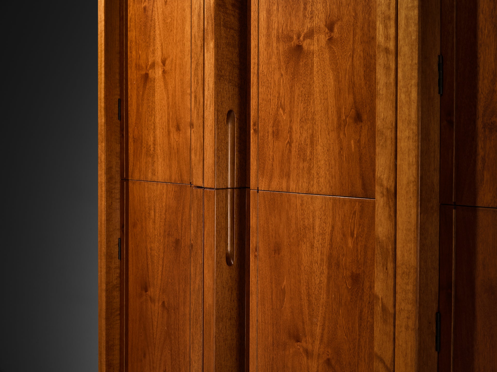 Italian Architectural Wall Unit in Walnut Case pieces and storage cabinets Morentz