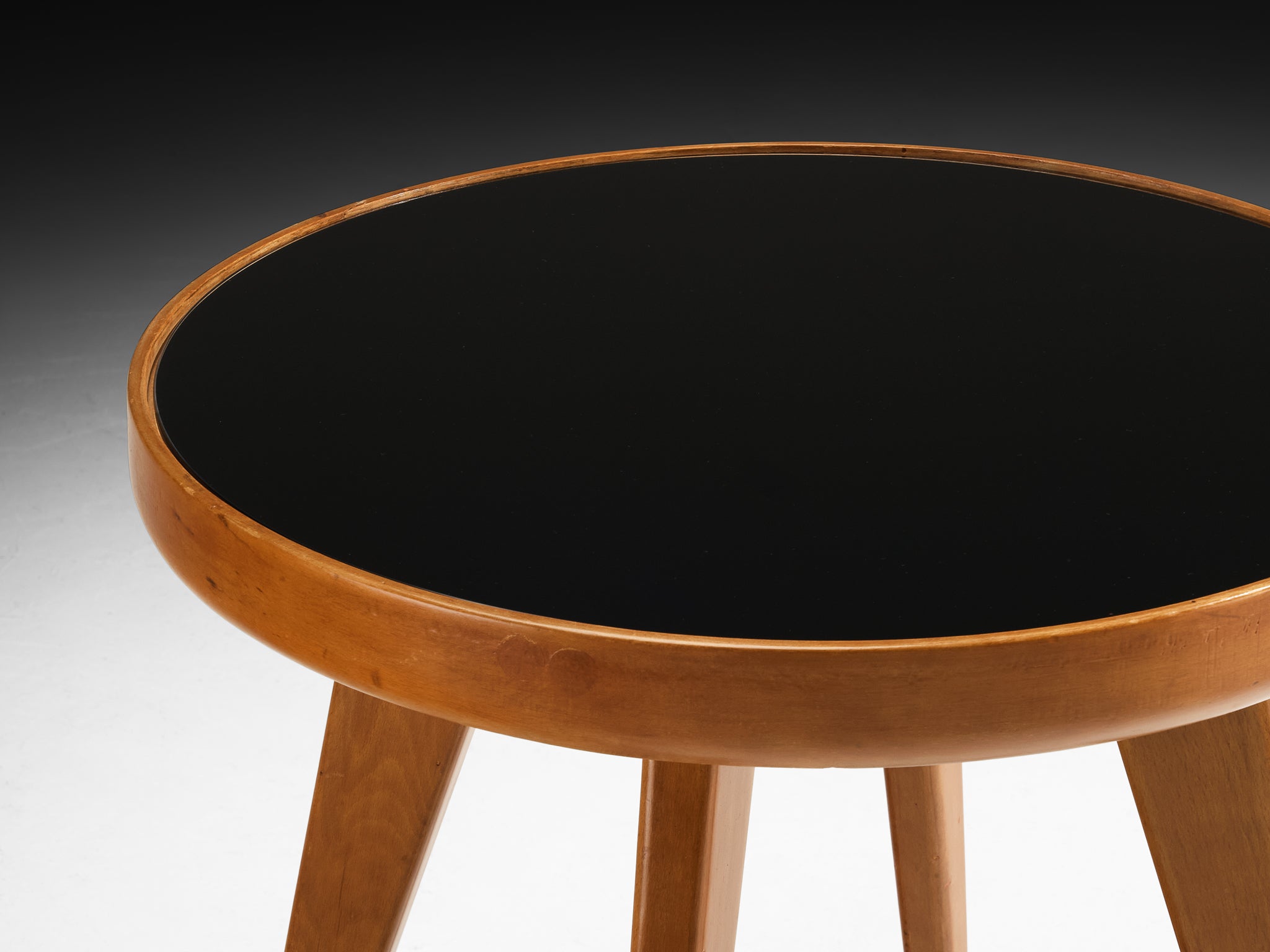 1940s Mid-Century Modern Italian Side Table in Wood and Glass Tables Morentz