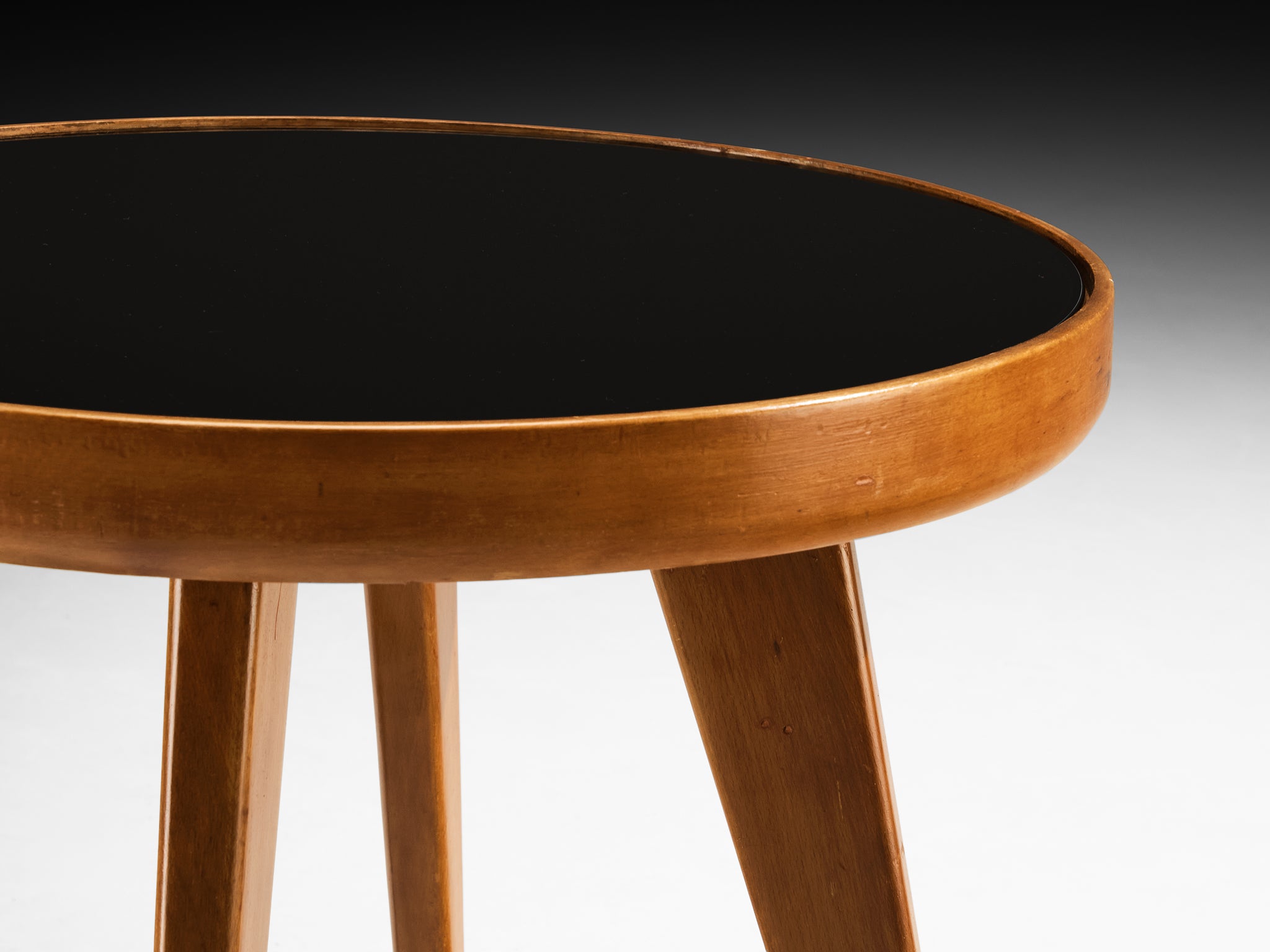 1940s Mid-Century Modern Italian Side Table in Wood and Glass Tables Morentz