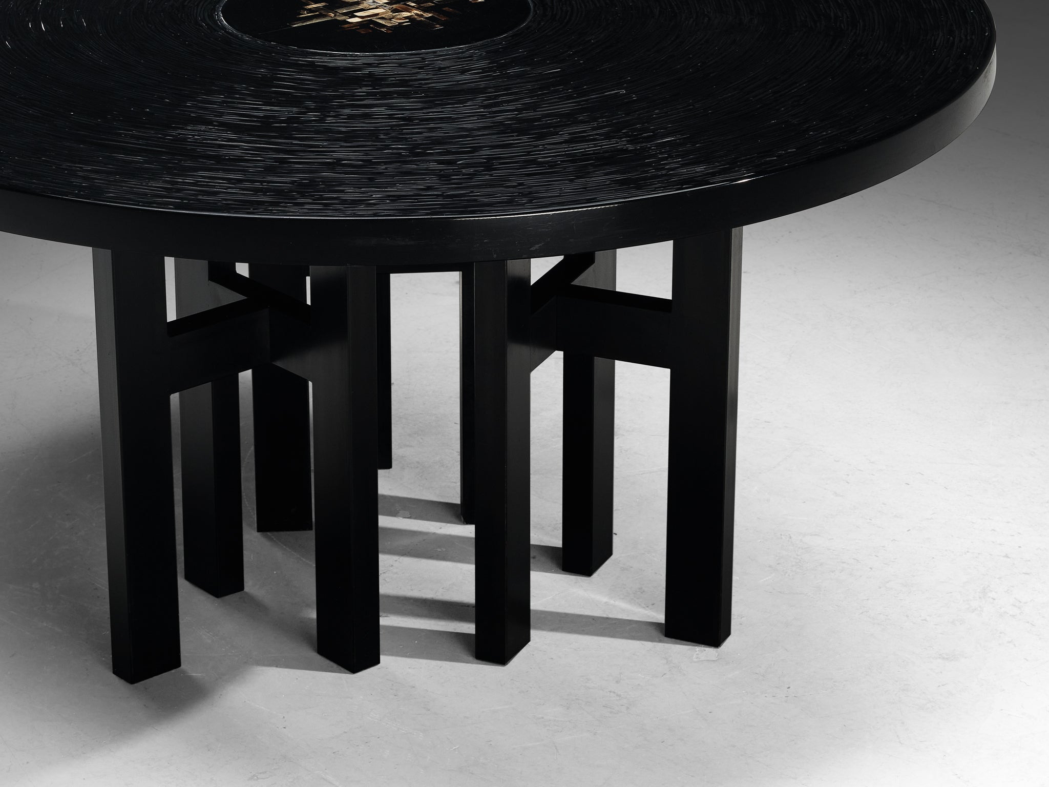 Jean Claude Dresse 'Crescendo' Dining or Center Table in Dark Resin Tables Morentz