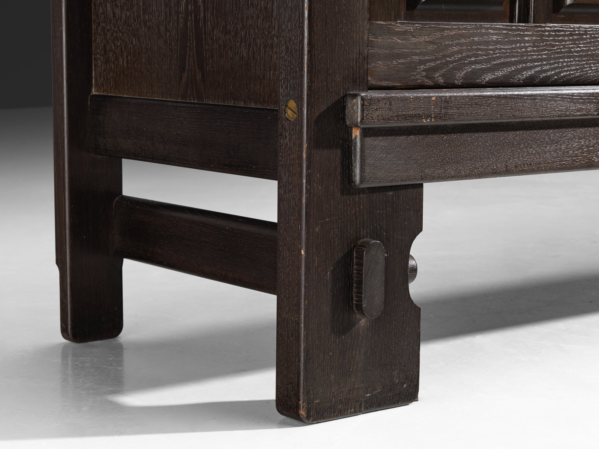 Guillerme & Chambron Graphic Sideboard in Black Lacquered Solid Oak Case pieces and storage cabinets Morentz