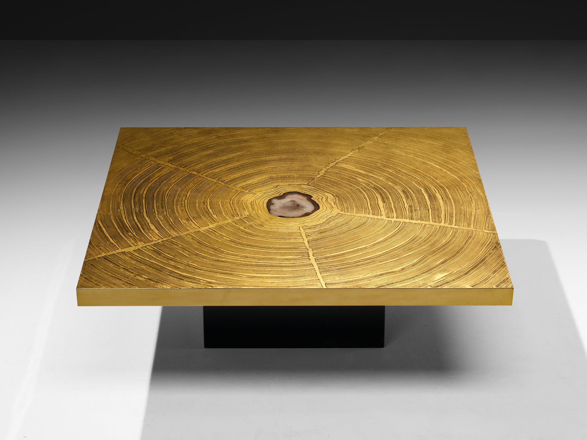 Georges Mathias Coffee Table in Brass and Agate Inlay Tables Morentz
