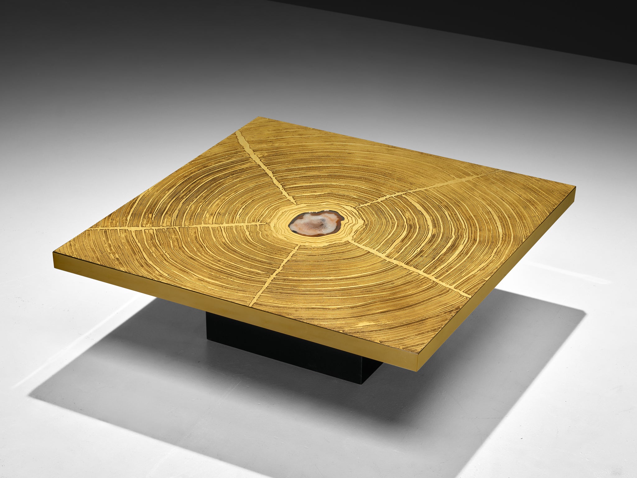 Georges Mathias Coffee Table in Brass and Agate Inlay Tables Morentz