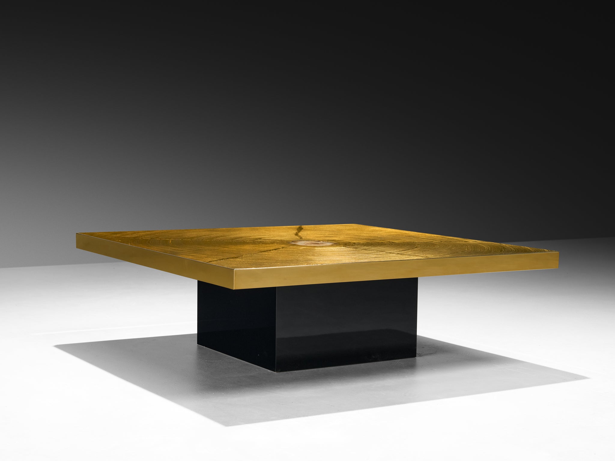 Georges Mathias Coffee Table in Brass and Agate Inlay Tables Morentz