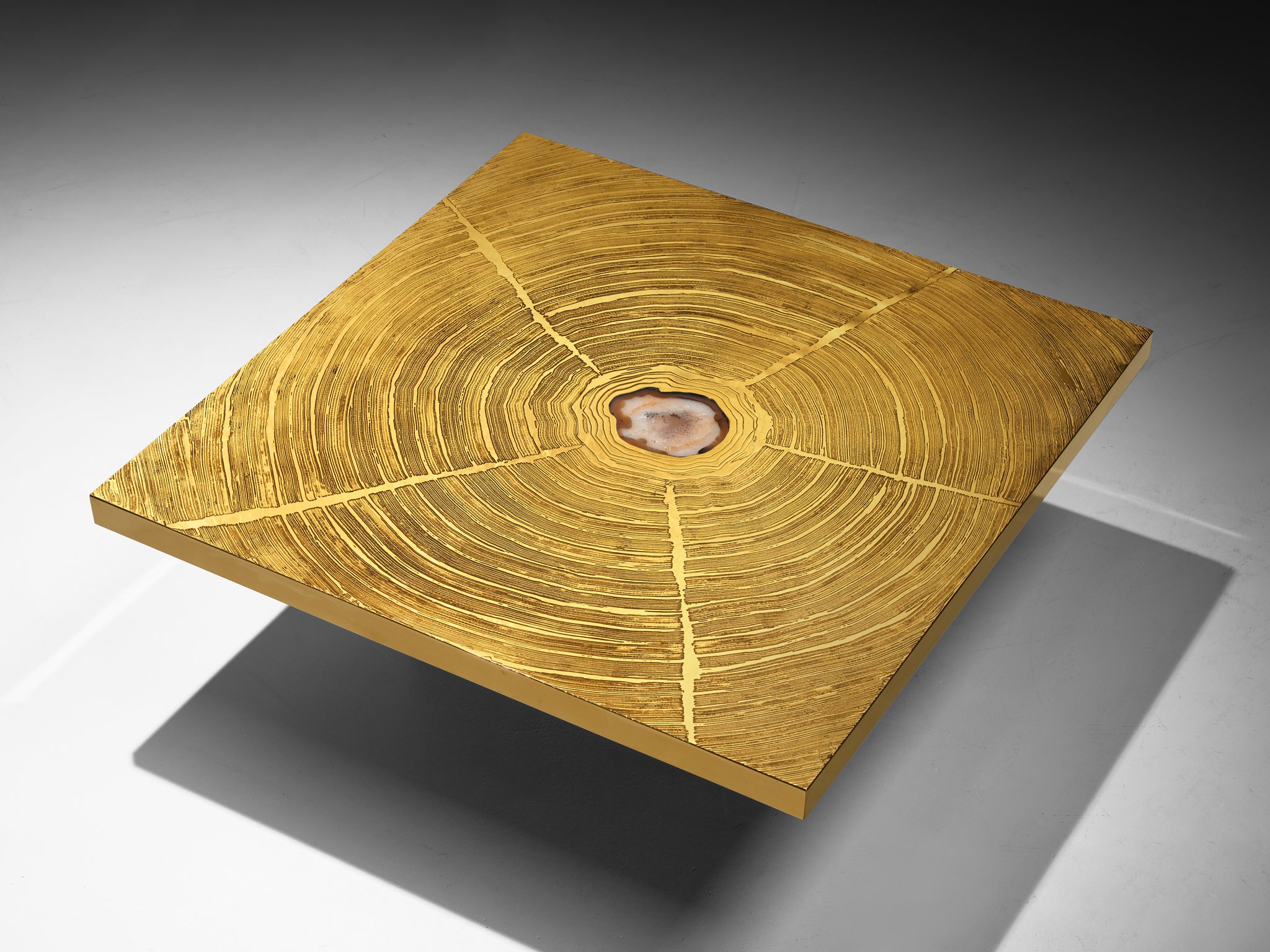 Georges Mathias Coffee Table in Brass and Agate Inlay Tables Morentz