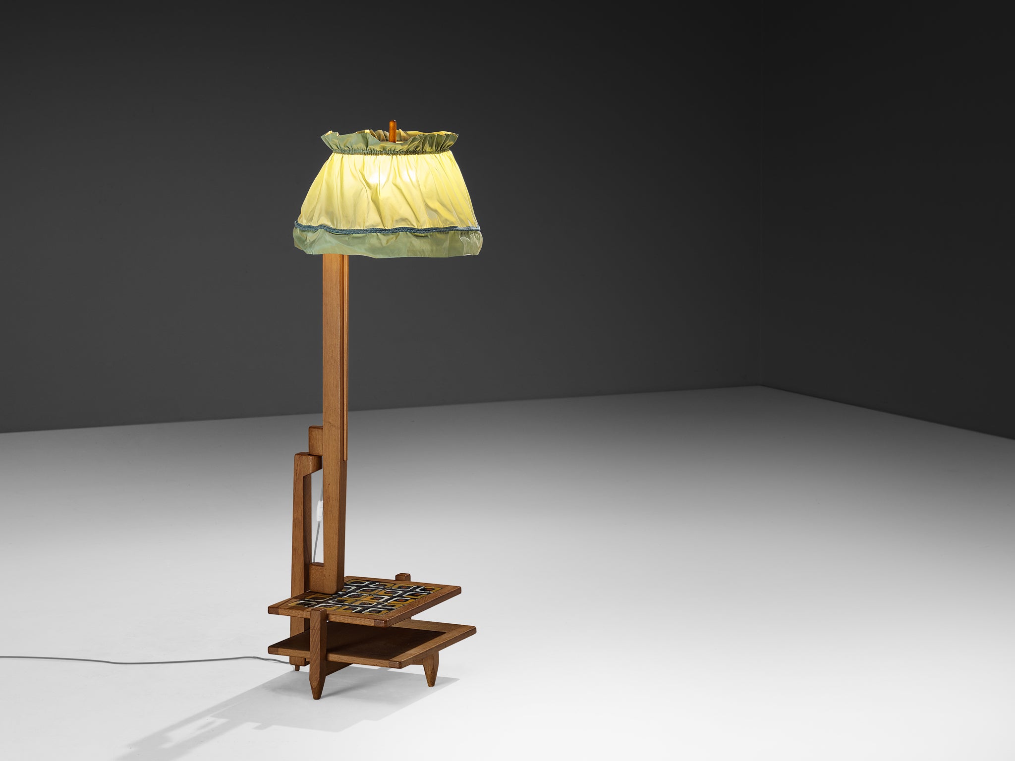 Guillerme & Chambron Floor Lamp with Integrated Side Table Lighting Morentz