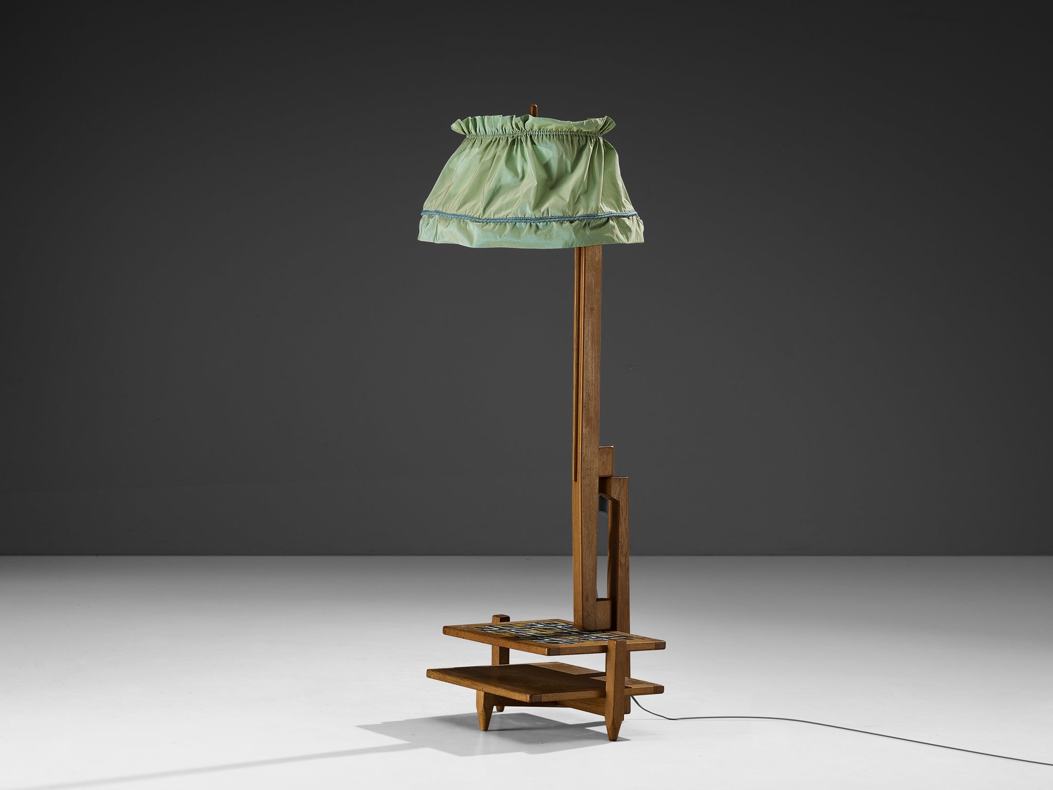 Guillerme & Chambron Floor Lamp with Integrated Side Table Lighting Morentz