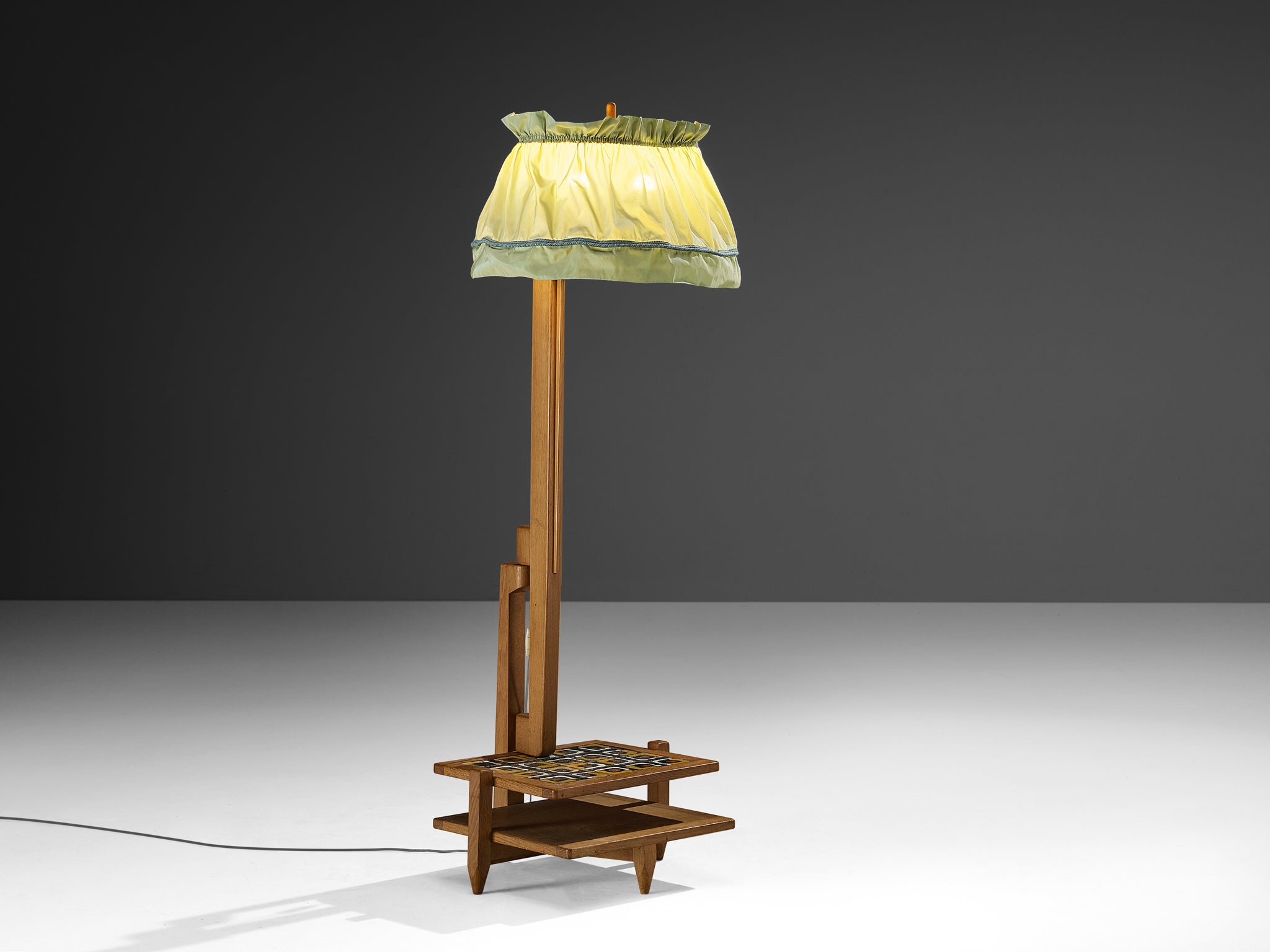 Guillerme & Chambron Floor Lamp with Integrated Side Table Lighting Morentz