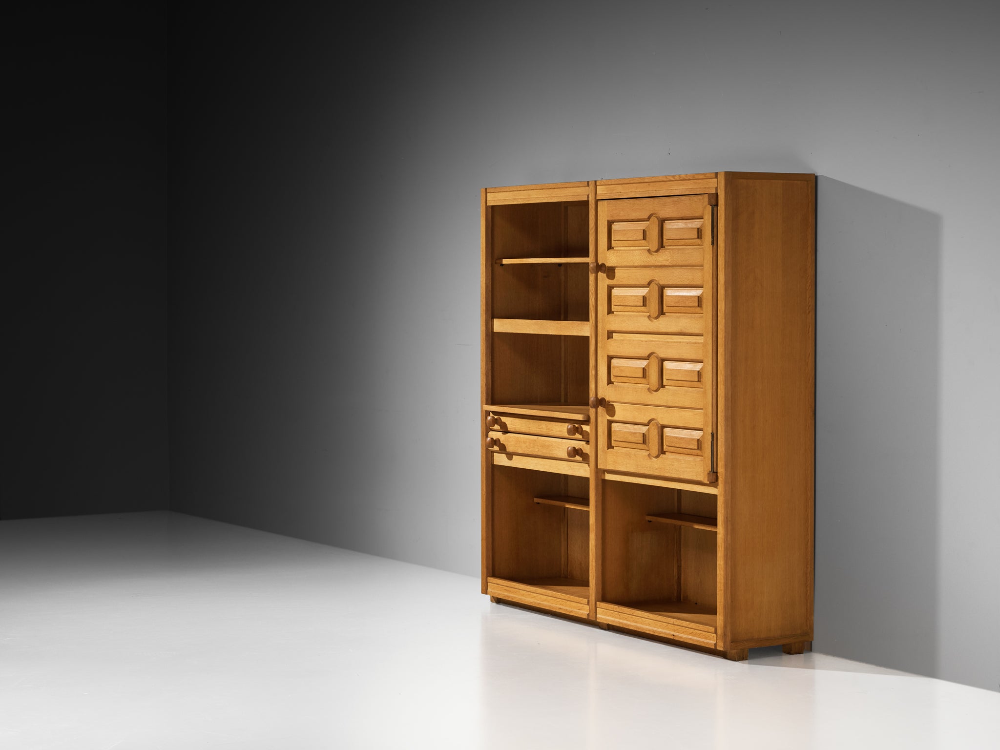 Guillerme & Chambron Cabinet or Cupboard in Solid Oak Case pieces and storage cabinets Morentz