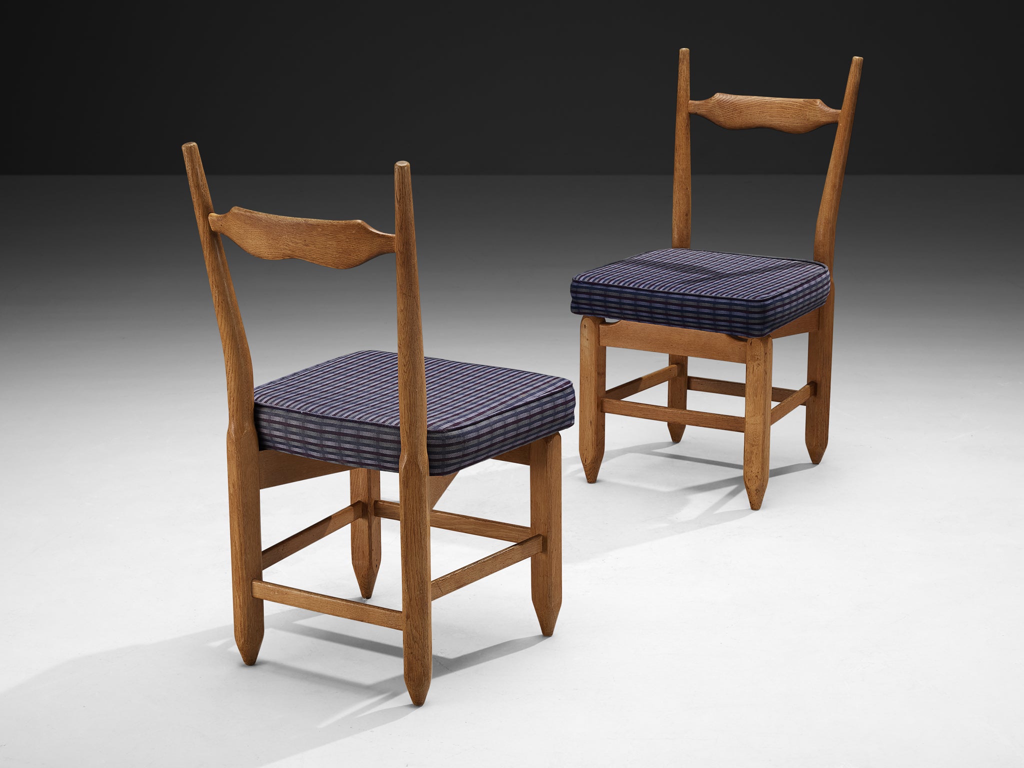 Guillerme & Chambron Set of Six 'Charles' Dining Chairs in Solid Oak Seating Morentz
