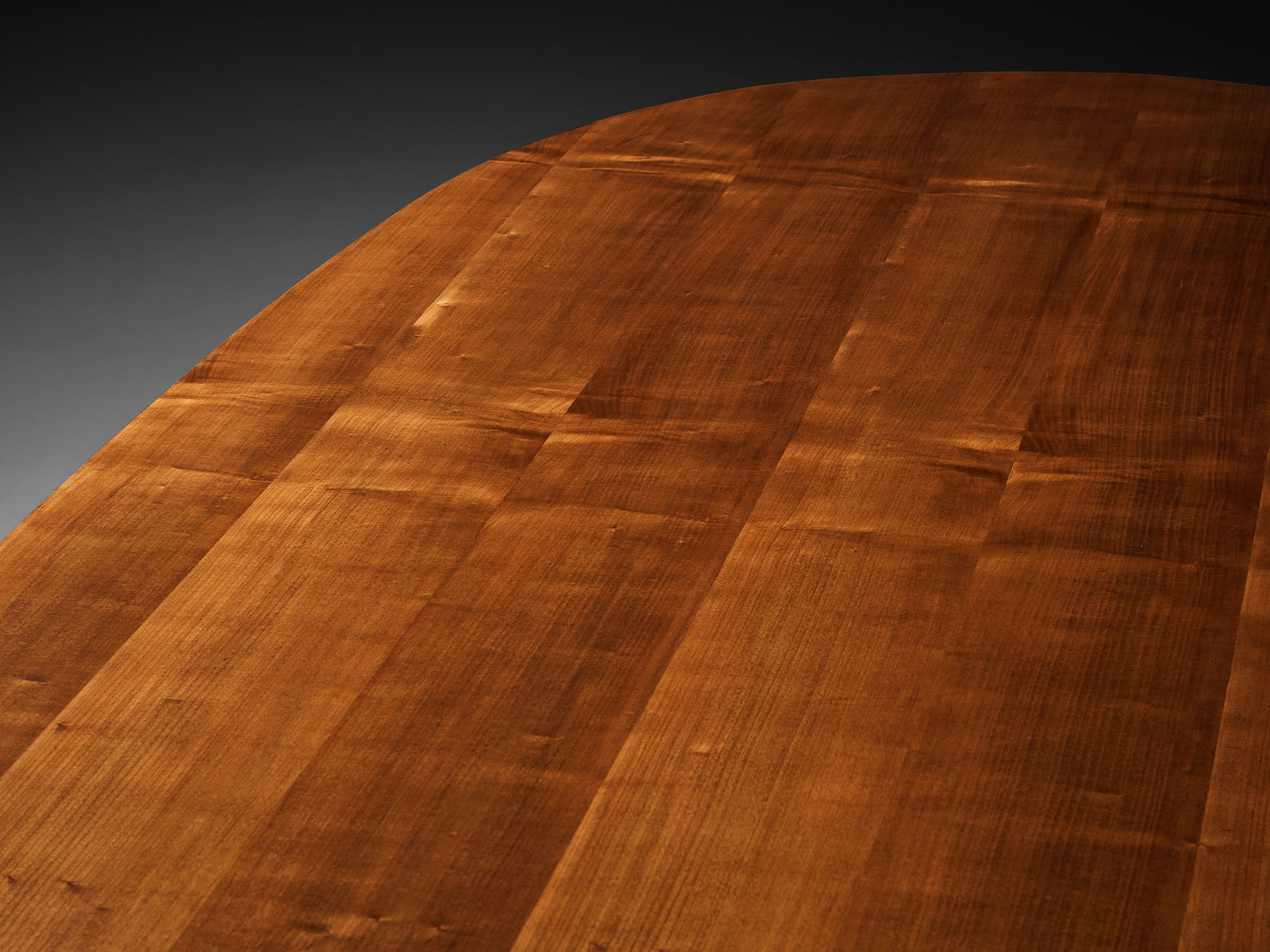 1940s Italian Oval-Shaped Art Deco Dining Table in Cherry and Brass Tables Morentz