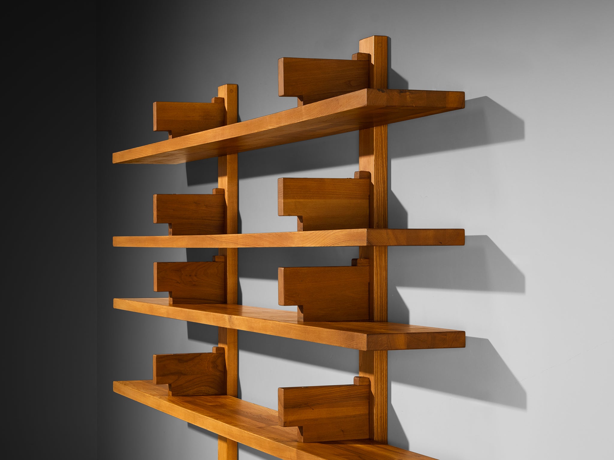 Early Pierre Chapo 'B17C' Bibliothèque in Solid Elm 284 cm / 111.81 in. Case pieces and storage cabinets Morentz