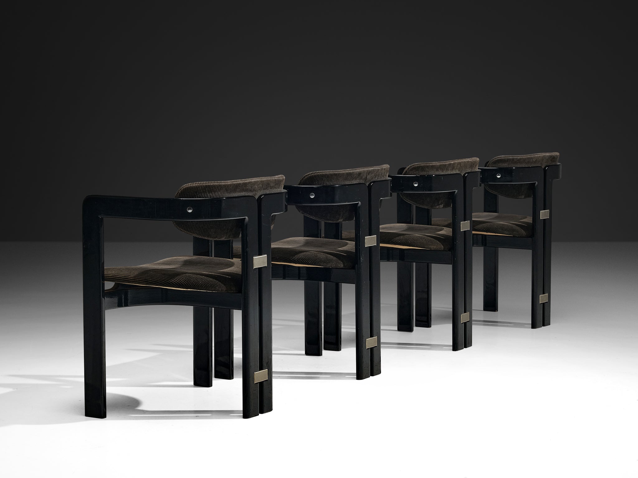 Augusto Savini for Pozzi Set of Four Pamplona Chairs Seating Morentz