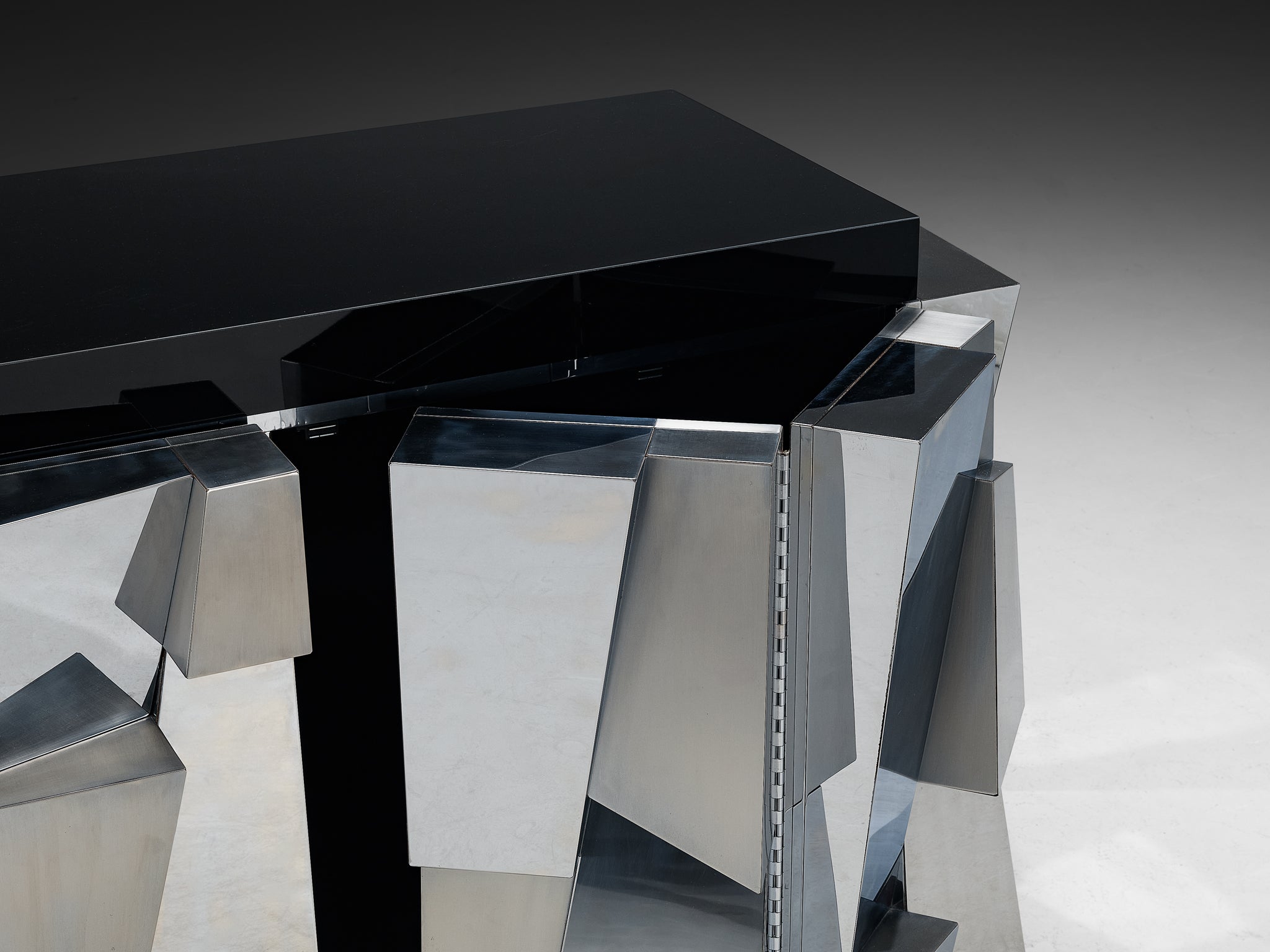 Paul Evans for Directional Faceted 'PE 300' Cabinet in Steel Case pieces and storage cabinets Morentz