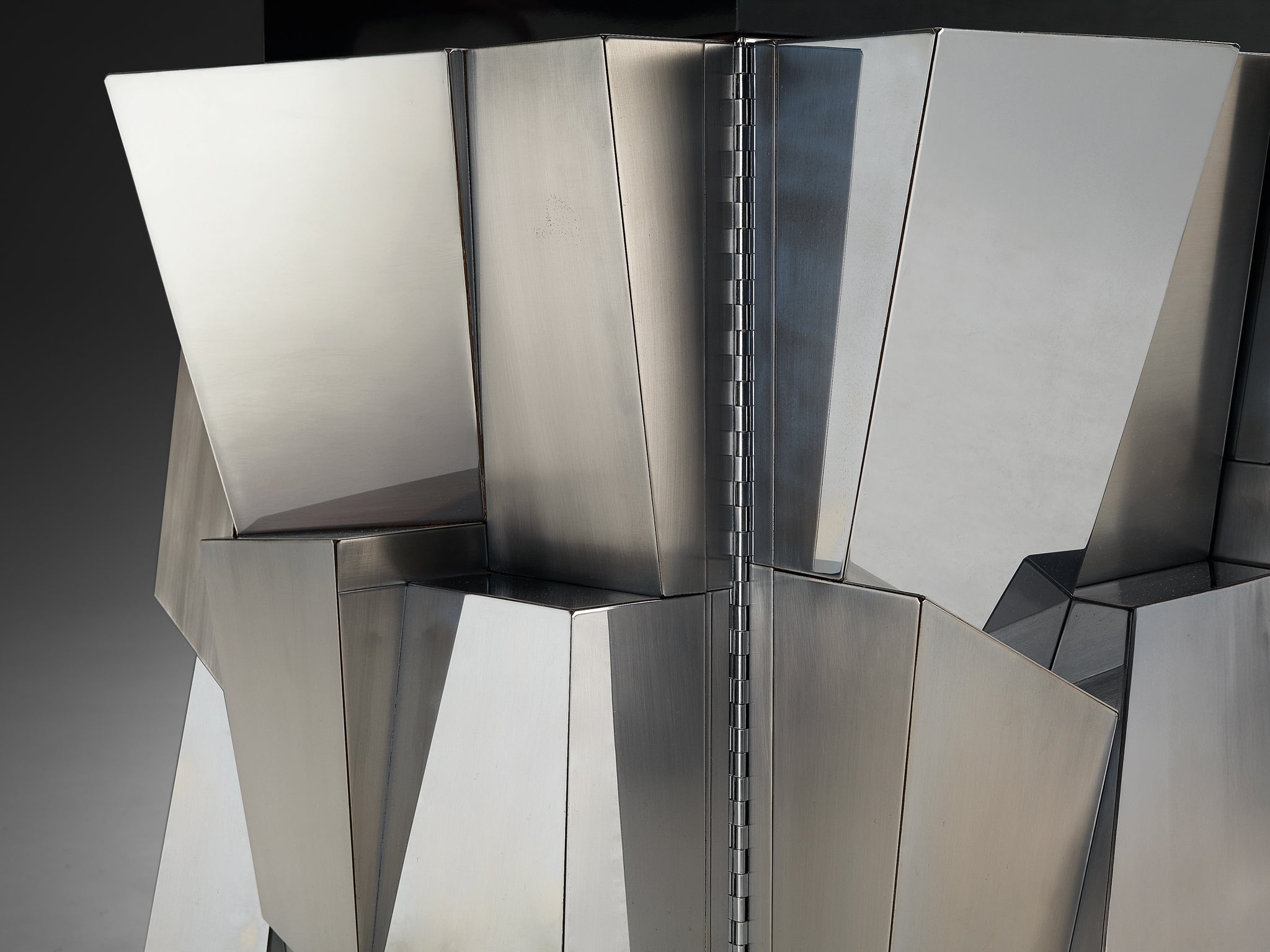 Paul Evans for Directional Faceted 'PE 300' Cabinet in Steel Case pieces and storage cabinets Morentz