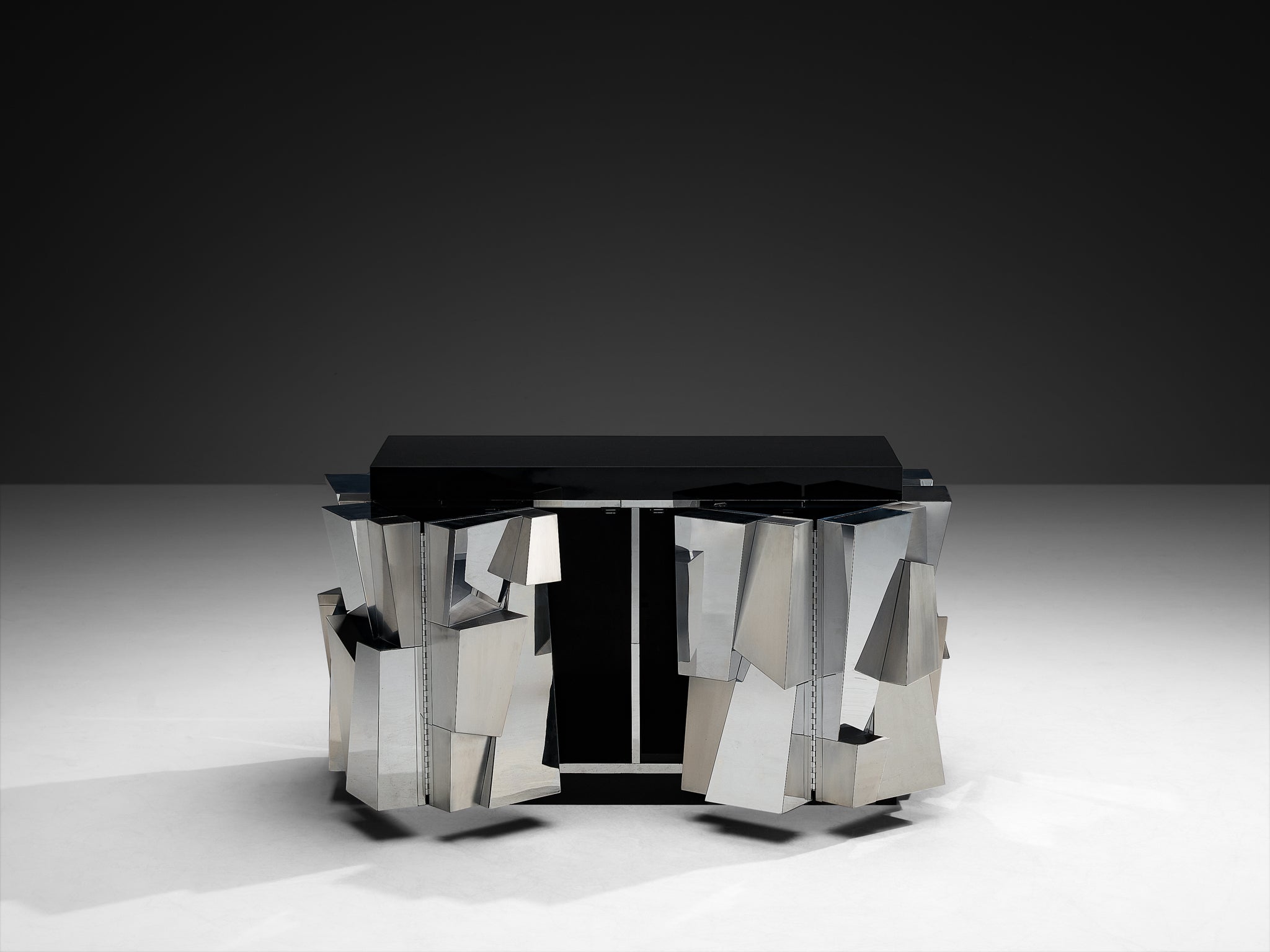 Paul Evans for Directional Faceted 'PE 300' Cabinet in Steel Case pieces and storage cabinets Morentz