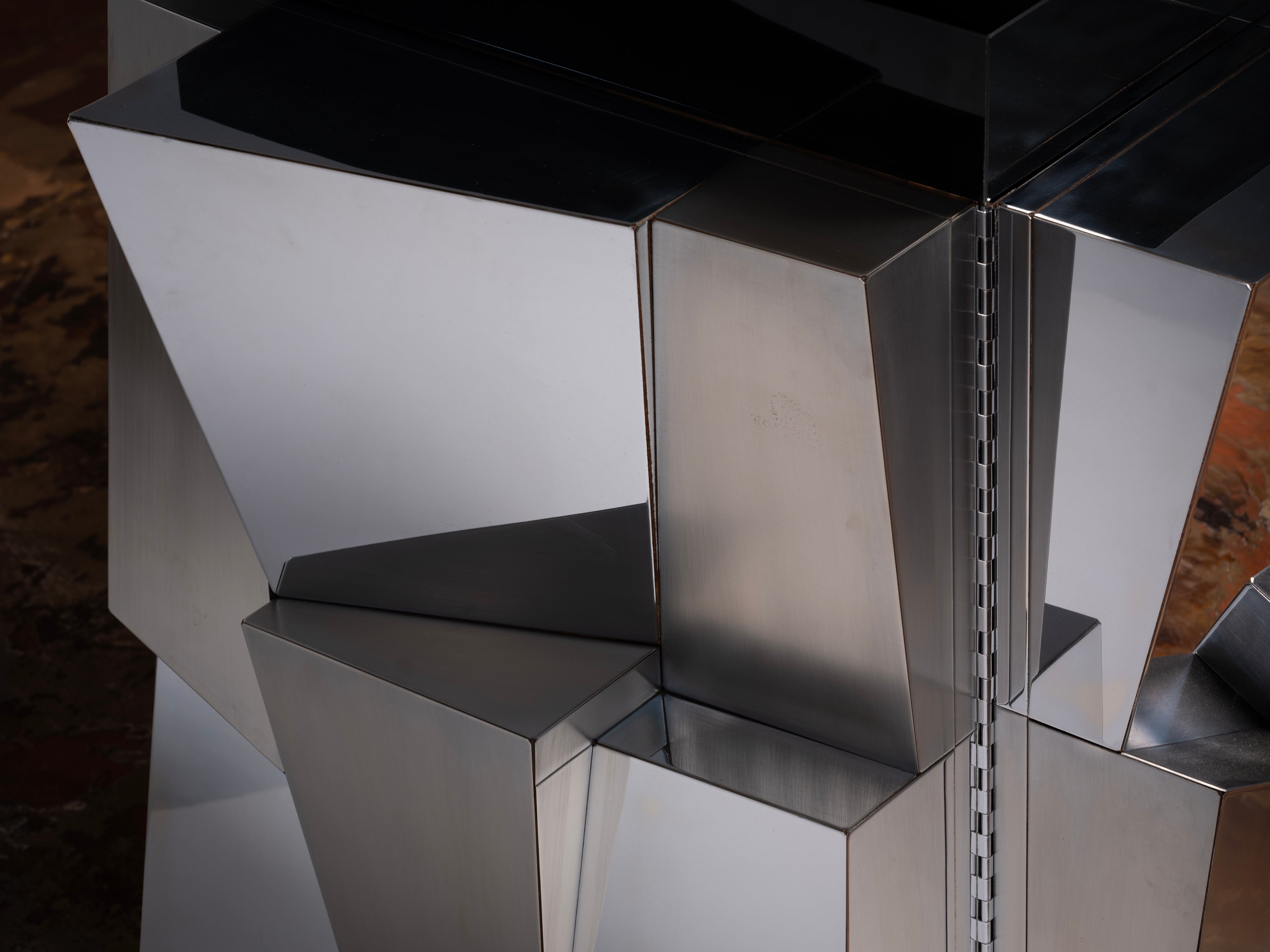 Paul Evans for Directional Faceted 'PE 300' Cabinet in Steel Case pieces and storage cabinets Morentz