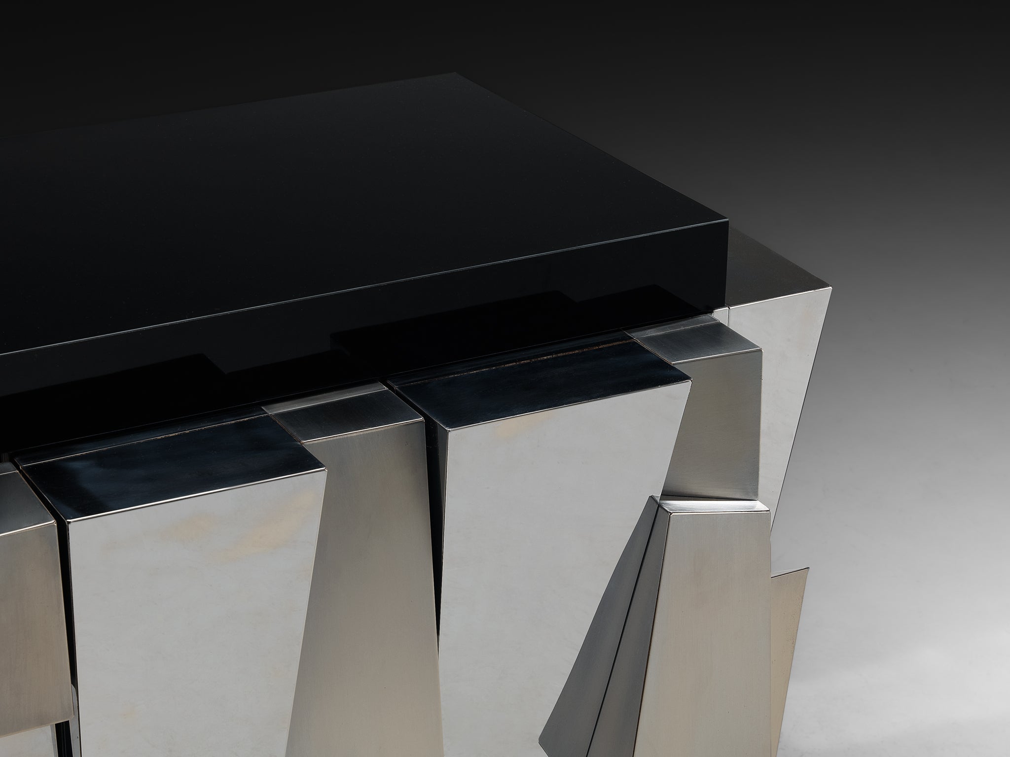 Paul Evans for Directional Faceted 'PE 300' Cabinet in Steel Case pieces and storage cabinets Morentz