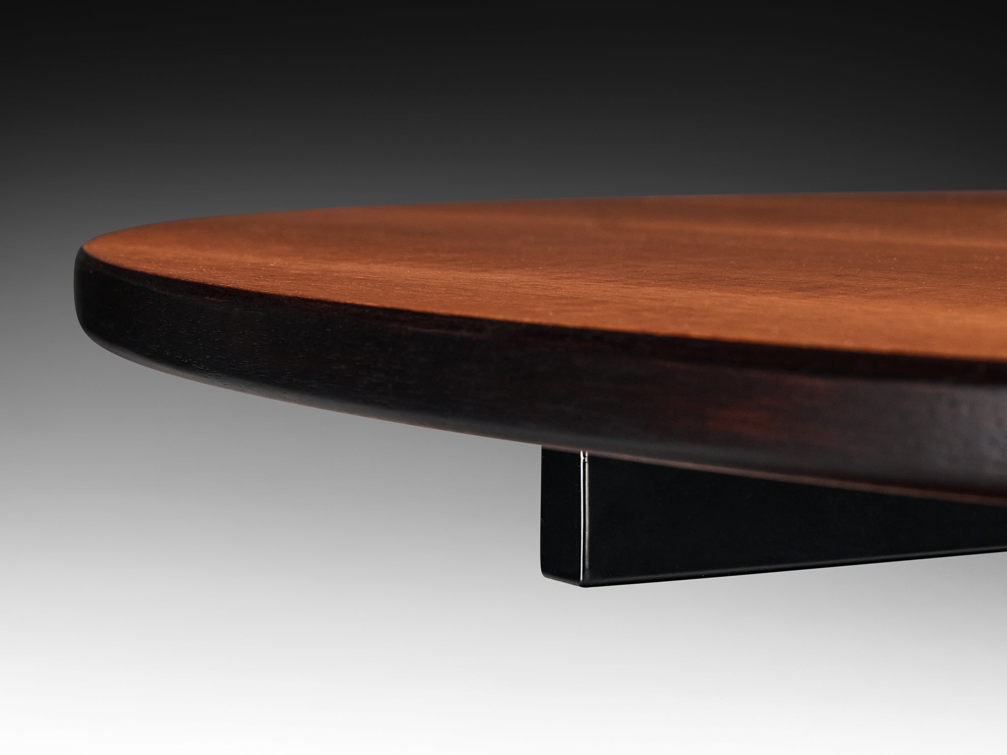 Franco Albini and Franca Helg for Poggi 'TL30' Round Table in Walnut and Black Steel Tables Morentz