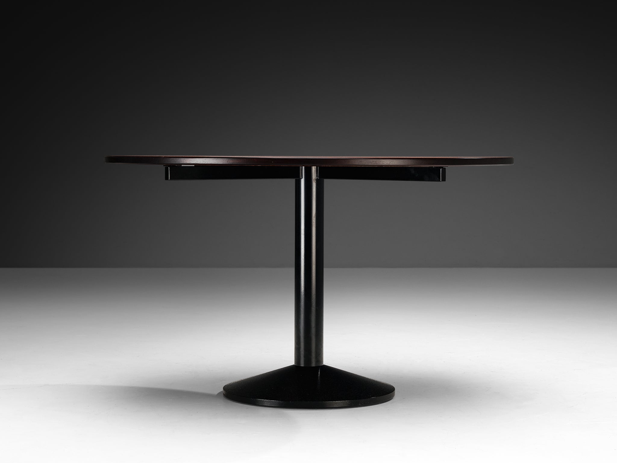 Franco Albini and Franca Helg for Poggi 'TL30' Round Table in Walnut and Black Steel Tables Morentz