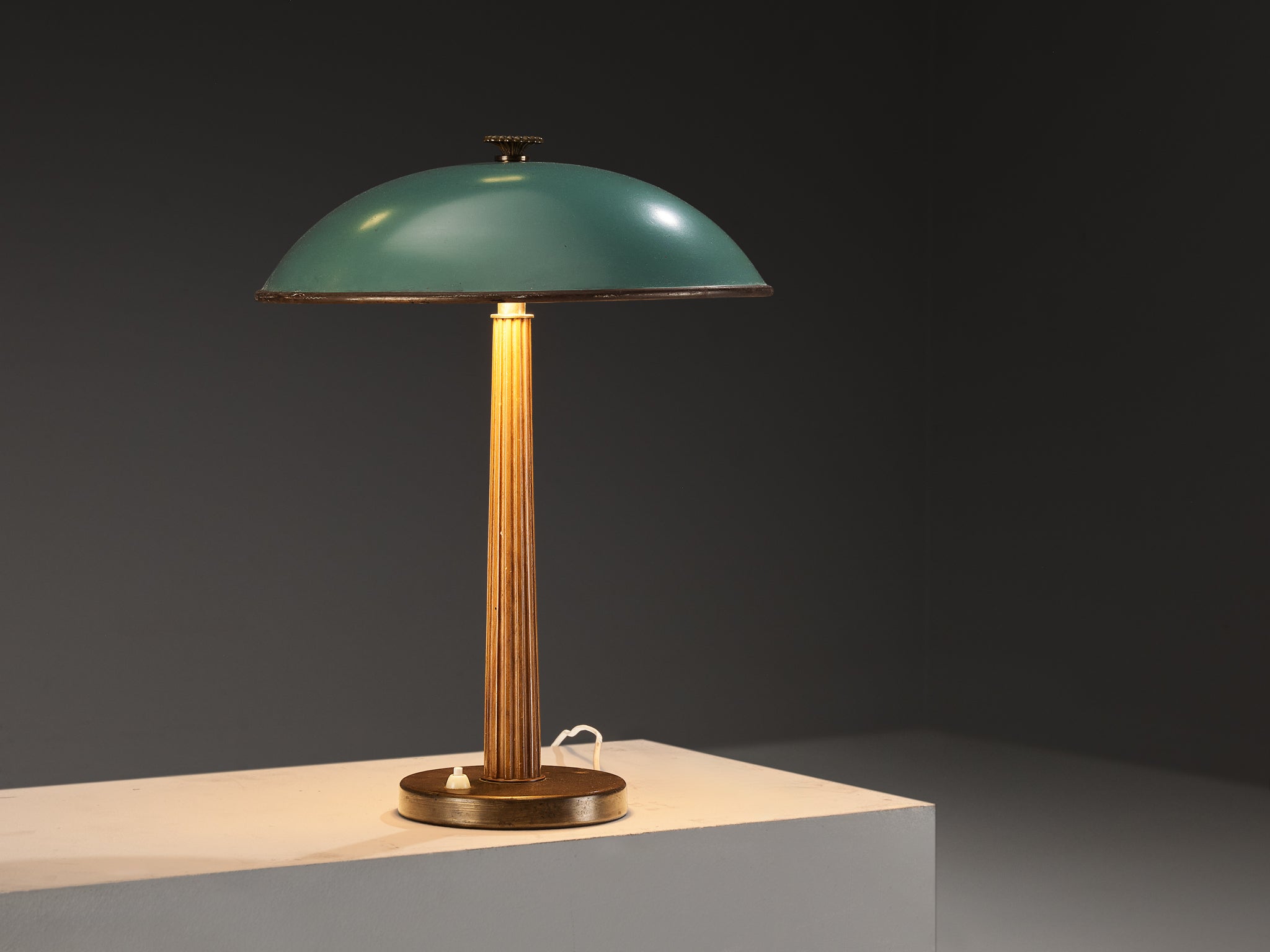 Erik Tidstrand for Nordiska Kompaniet Desk Lamp with Green Shade Lighting Morentz