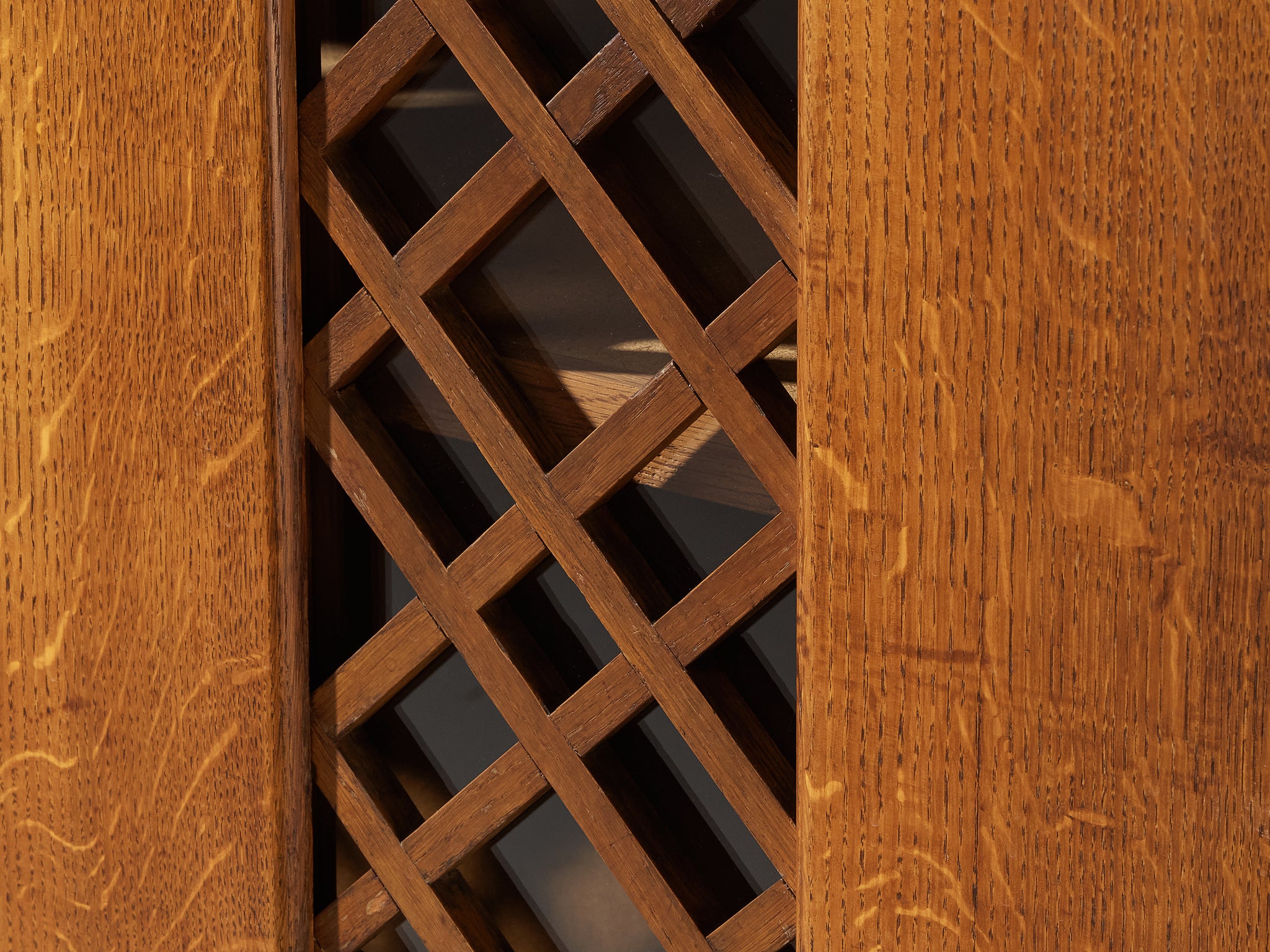 1940s Cabinet in Solid Oak with Latticework Case pieces and storage cabinets Morentz